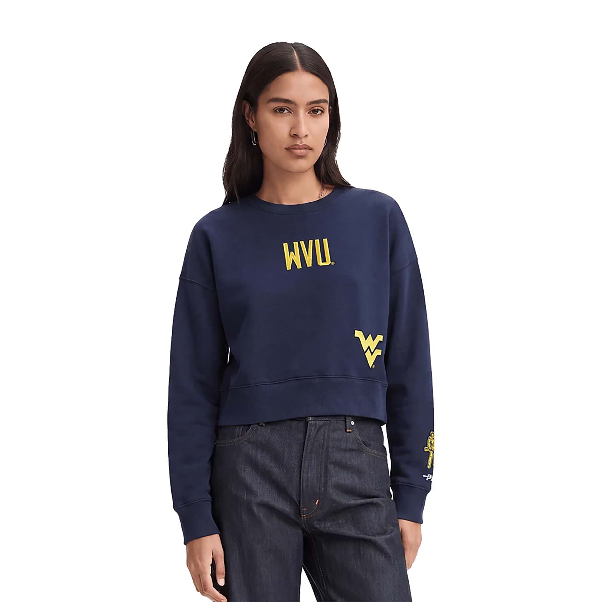 Pro Standard Women's West Virginia Mountaineers Wingspan Crewneck Sweatshirt