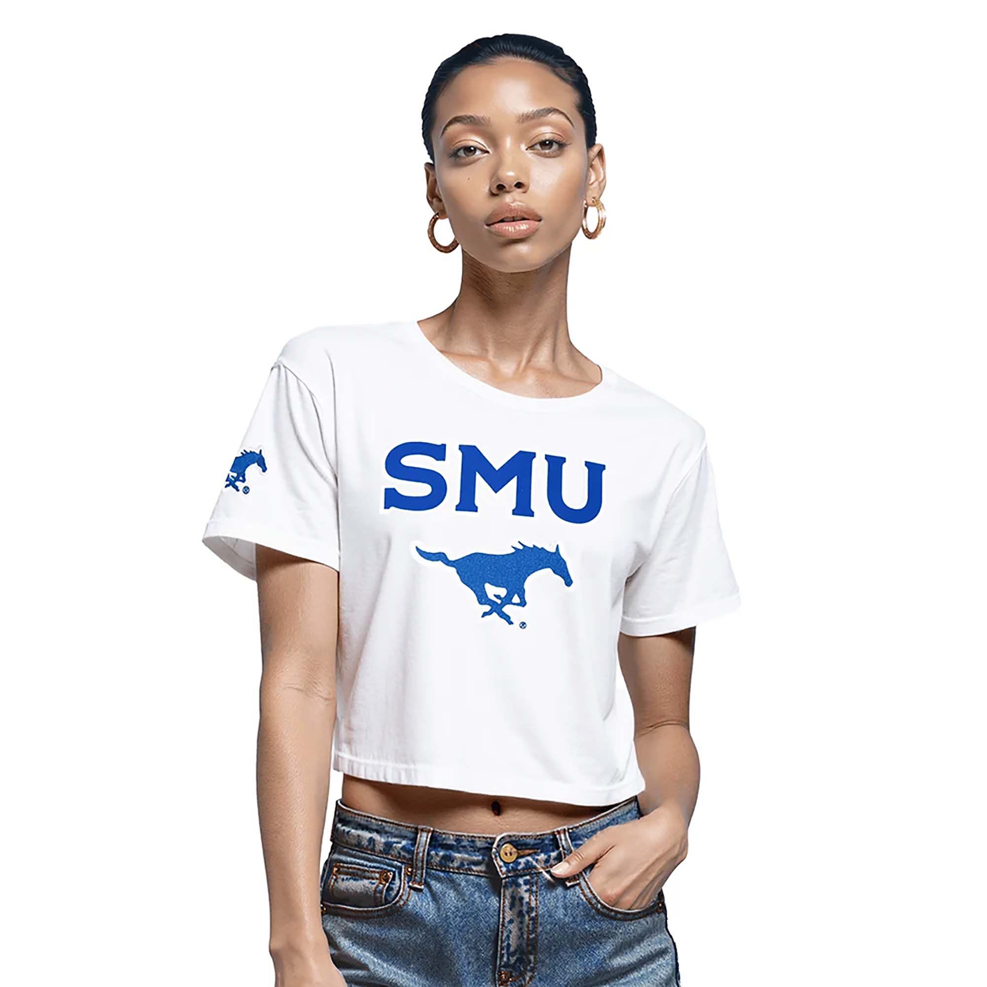 Pro Standard Women's Southern Methodist Mustangs Classic Boxy T-Shirt