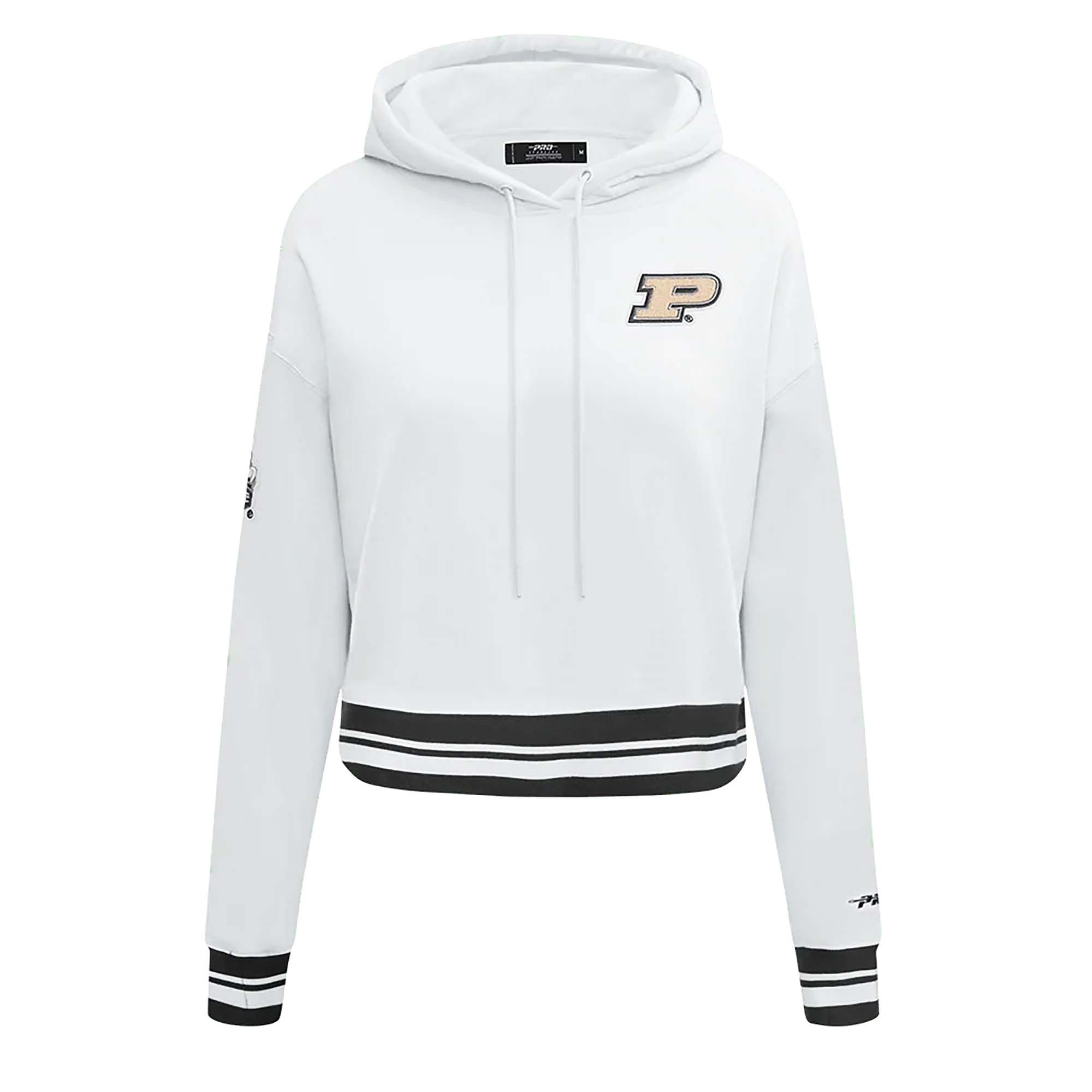 Pro Standard Women's Purdue Boilermakers Classic Rib Fleece Cropped Pullover Hoodie