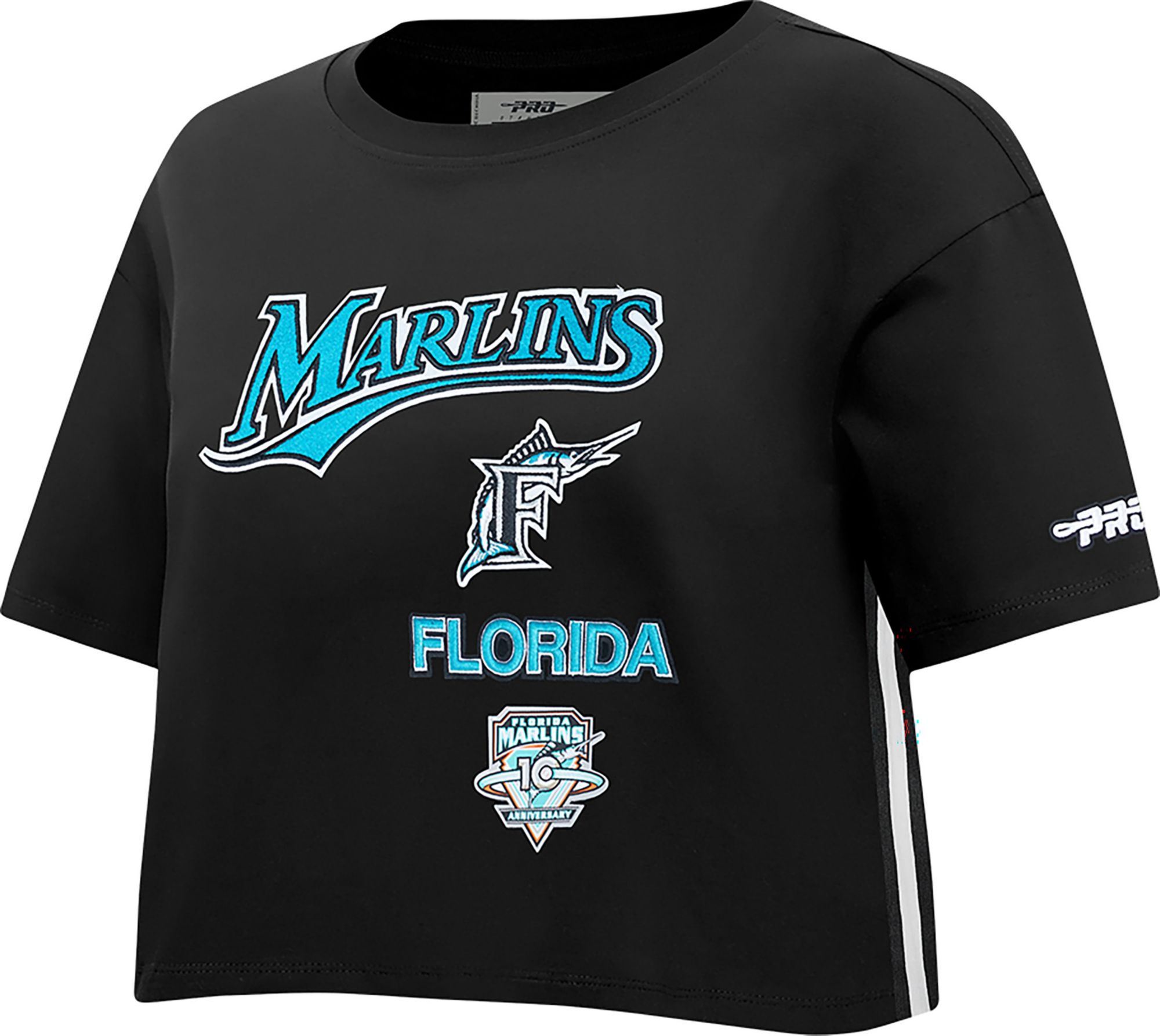 Pro Standard Black Miami Marlins Black Retro Boxy T-Shirt