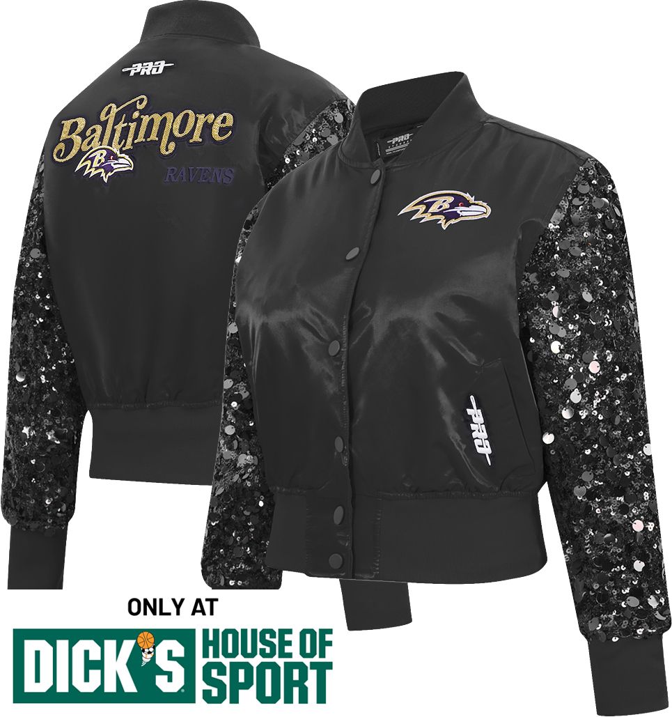 Pro Standard Women's Baltimore Ravens Black Show Time Sequin Cropped Jacket
