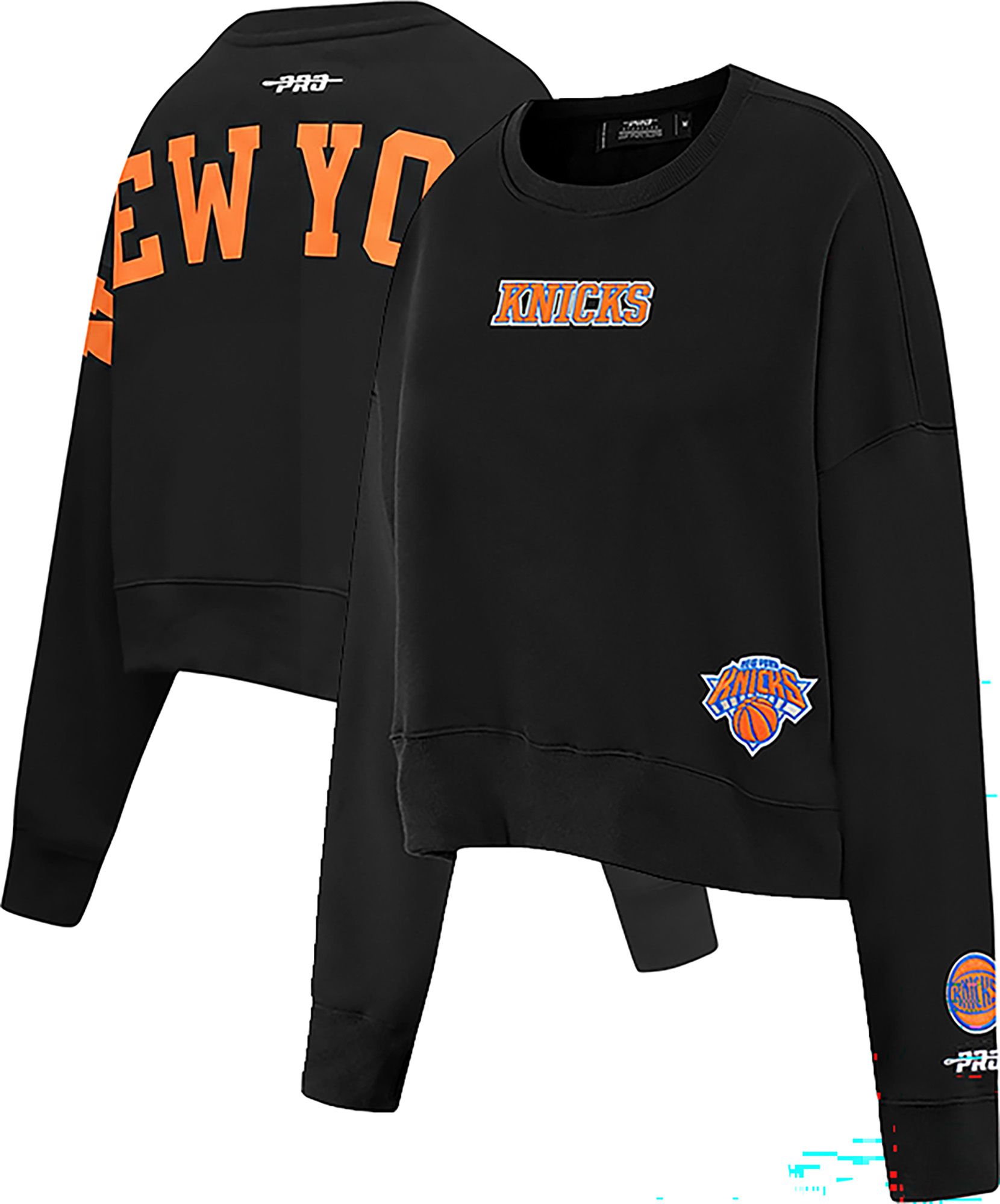 Pro Standard Women's New York Knicks Black Wingspan Drop Shoulder Crewneck Sweatshirt