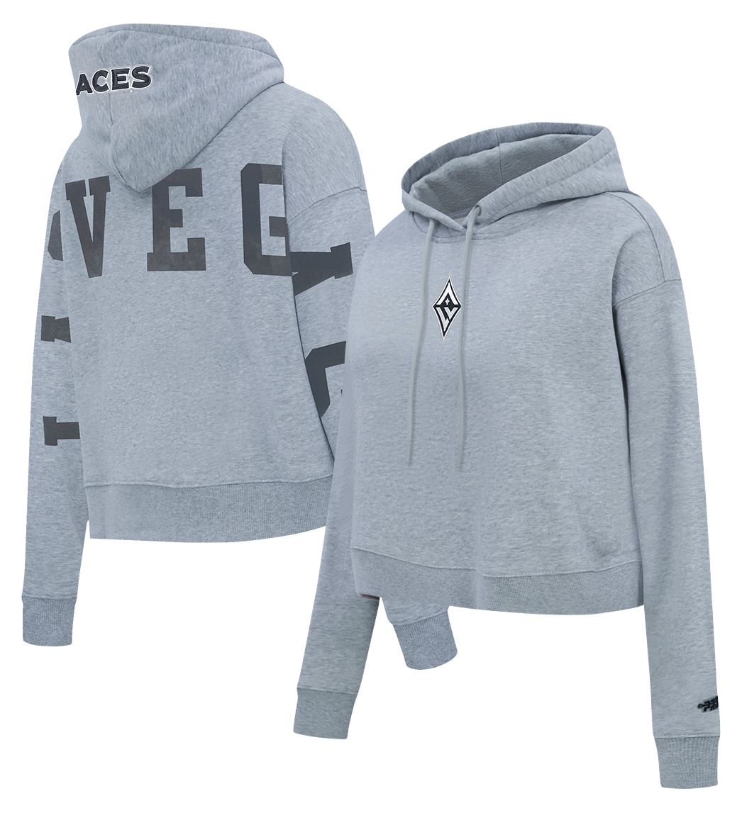 Pro Standard Women's Las Vegas Aces Dark Heather Gray Wingspan Cropped Hoodie