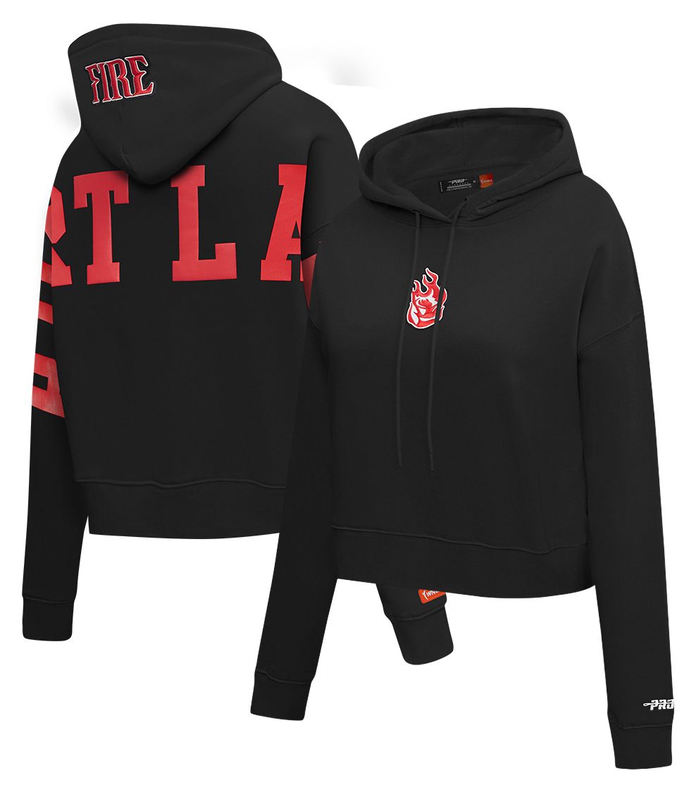 Pro Standard Women's Portland Fire Black Wingspan Cropped Hoodie