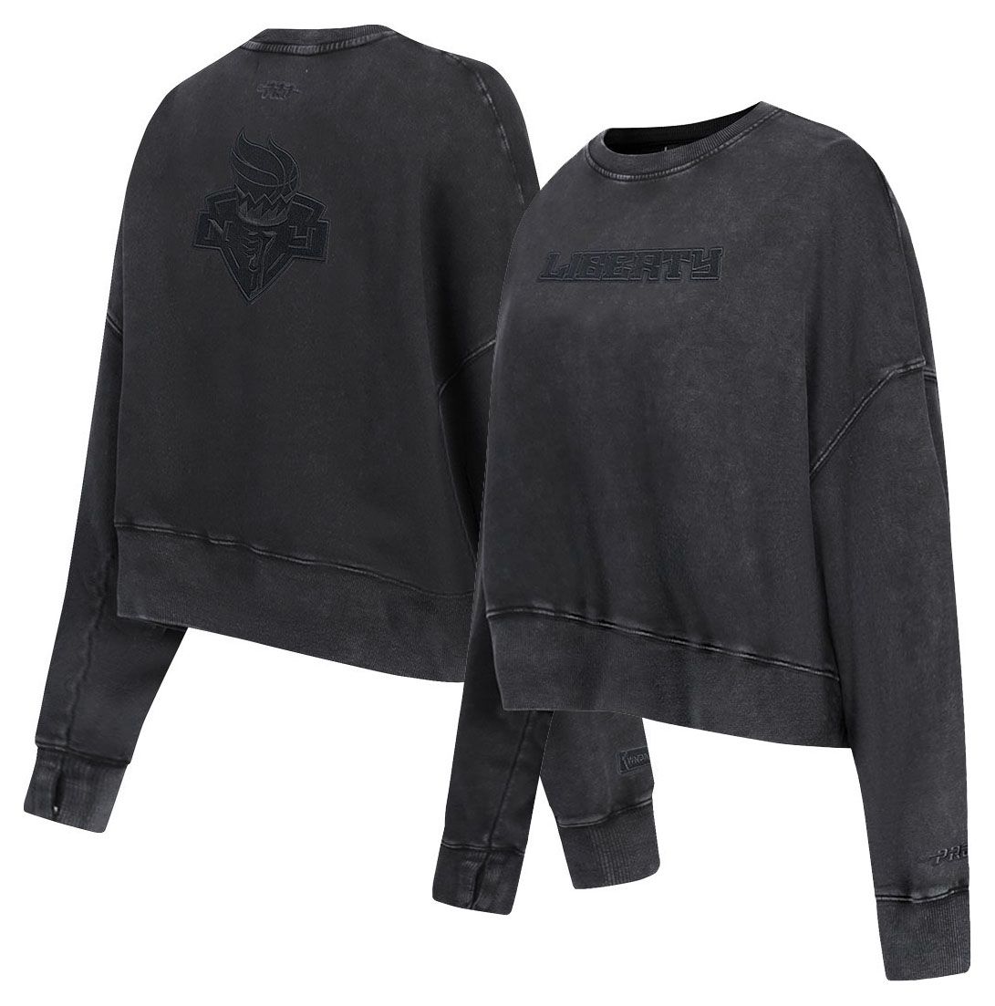Pro Standard Women's New York Liberty Washed Black Washed Fleece Crewneck Sweatshirt