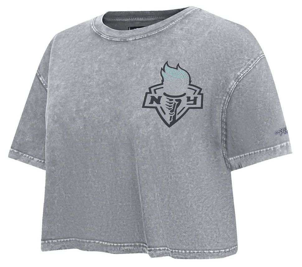 Pro Standard Women's New York Liberty Washed Grey Washed Jewel Boxy T-Shirt