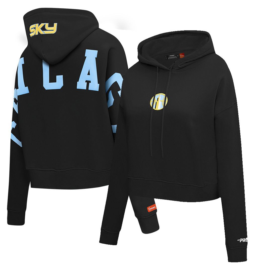 Pro Standard Women's Chicago Sky Black Wingspan Cropped Hoodie