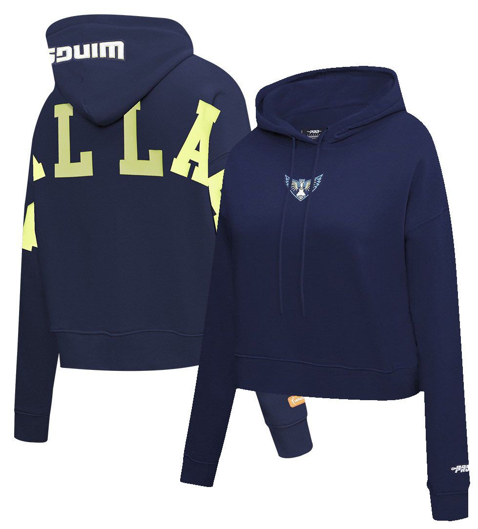 Pro Standard Women's Dallas Wings Navy Wingspan Cropped Hoodie