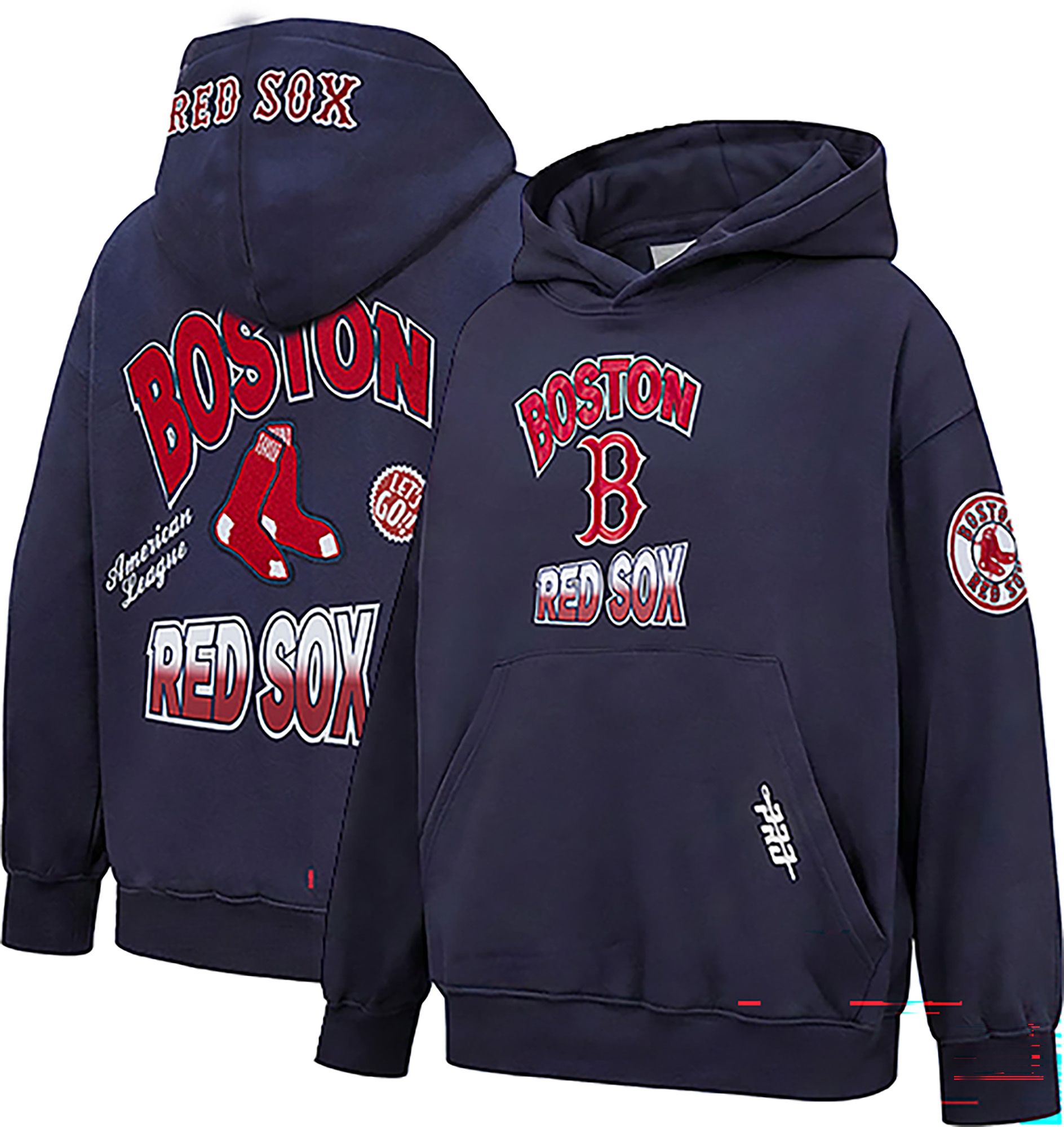 Pro Standard Youth Boston Red Sox Navy Turn It Up Drop Shoulder Hoodie