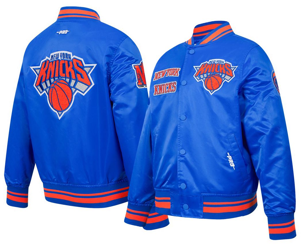 Pro Standard Youth New York Knicks Blue Ribbed Satin Jacket