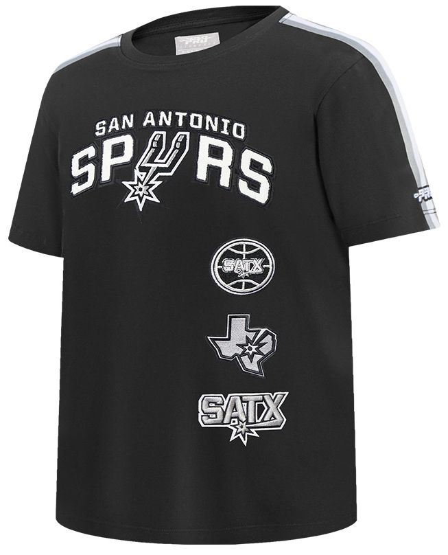 Pro Standard Youth San Antonio Spurs Black Retro Classic Taping T-Shirt