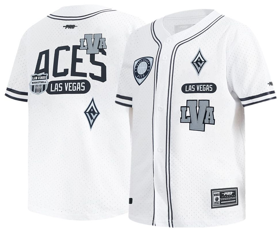 Pro Standard Youth Las Vegas Aces White Letterman Button Down Shirt