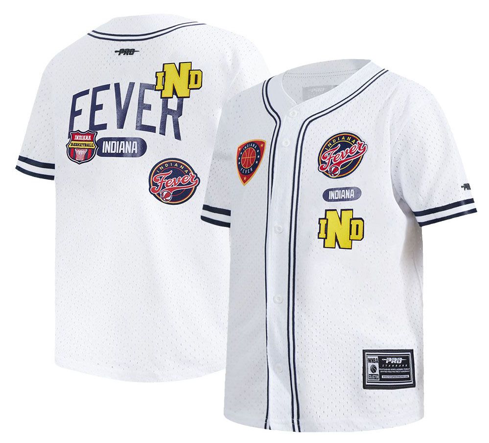 Pro Standard Youth Indiana Fever White Letterman Button Down Shirt