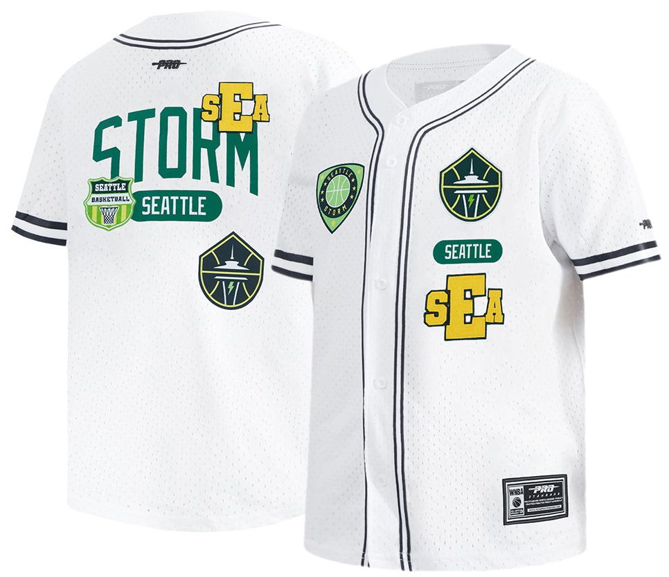 Pro Standard Youth Seattle Storm White Letterman Button Down Shirt
