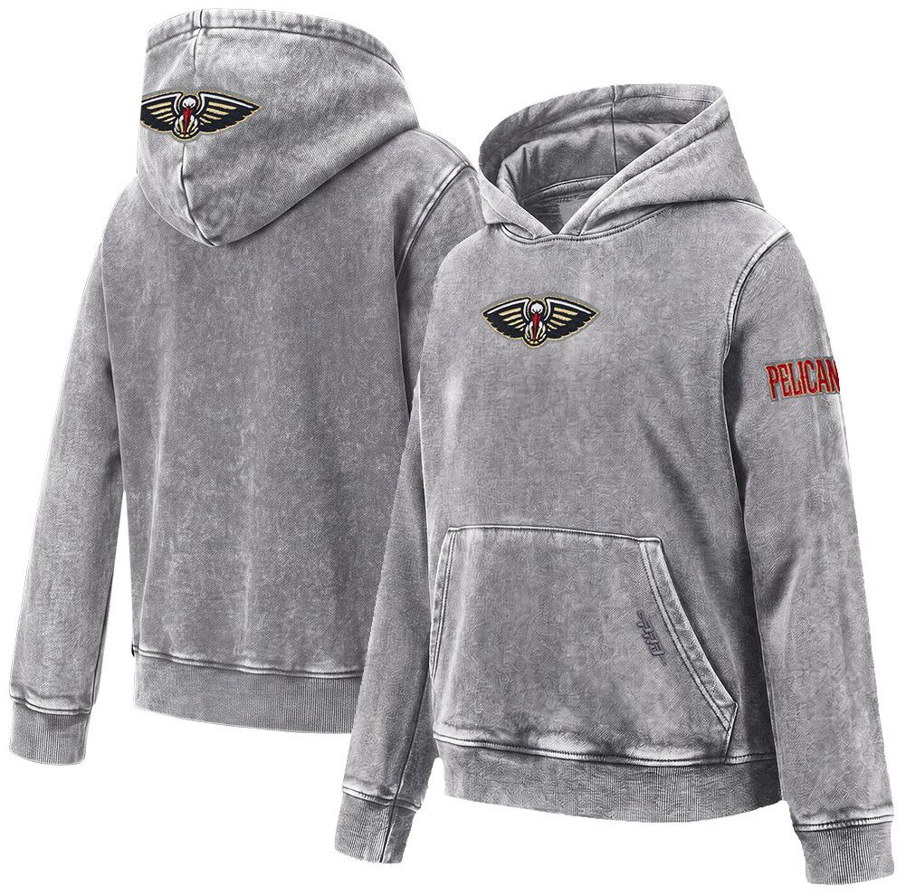 Pro Standard Youth New Orleans Pelicans Washed Classic Hoodie, Small, Gray