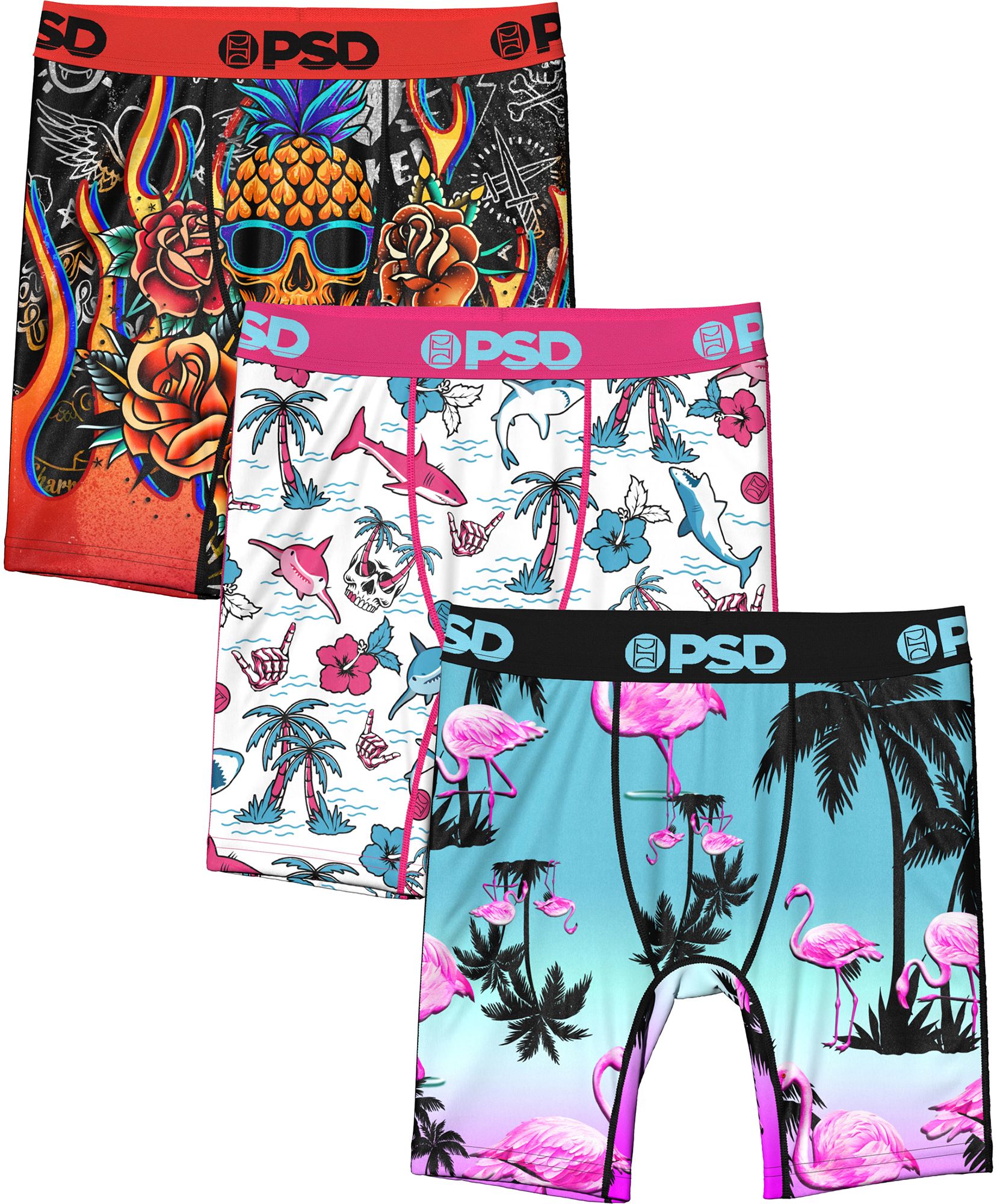 PSD Underwear Boys' Tropico Vibes Boxer Briefs – 3 Pack