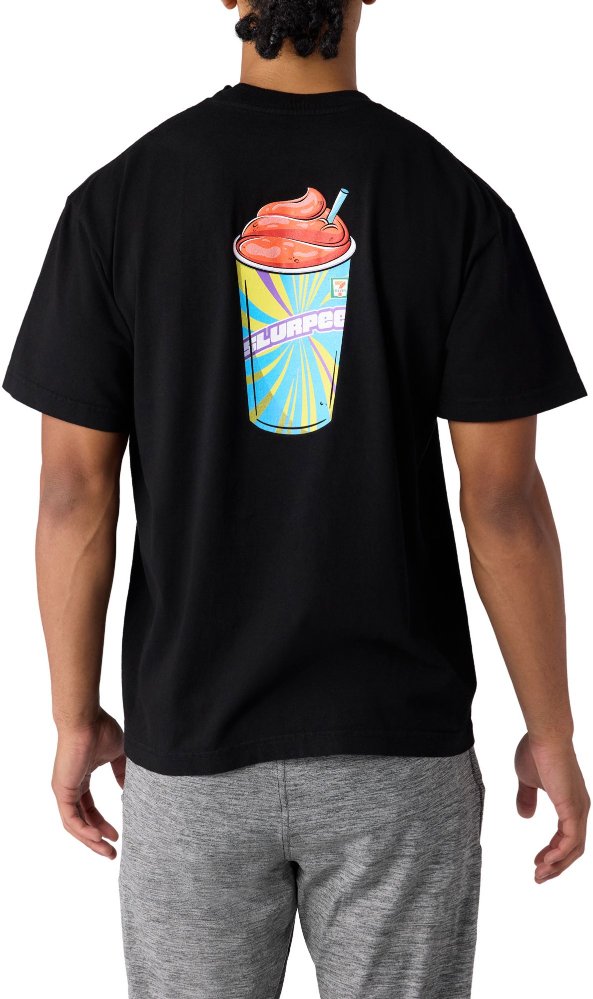 PSD Men's 7-Eleven - Cherry Slurpee Black Graphic Tee