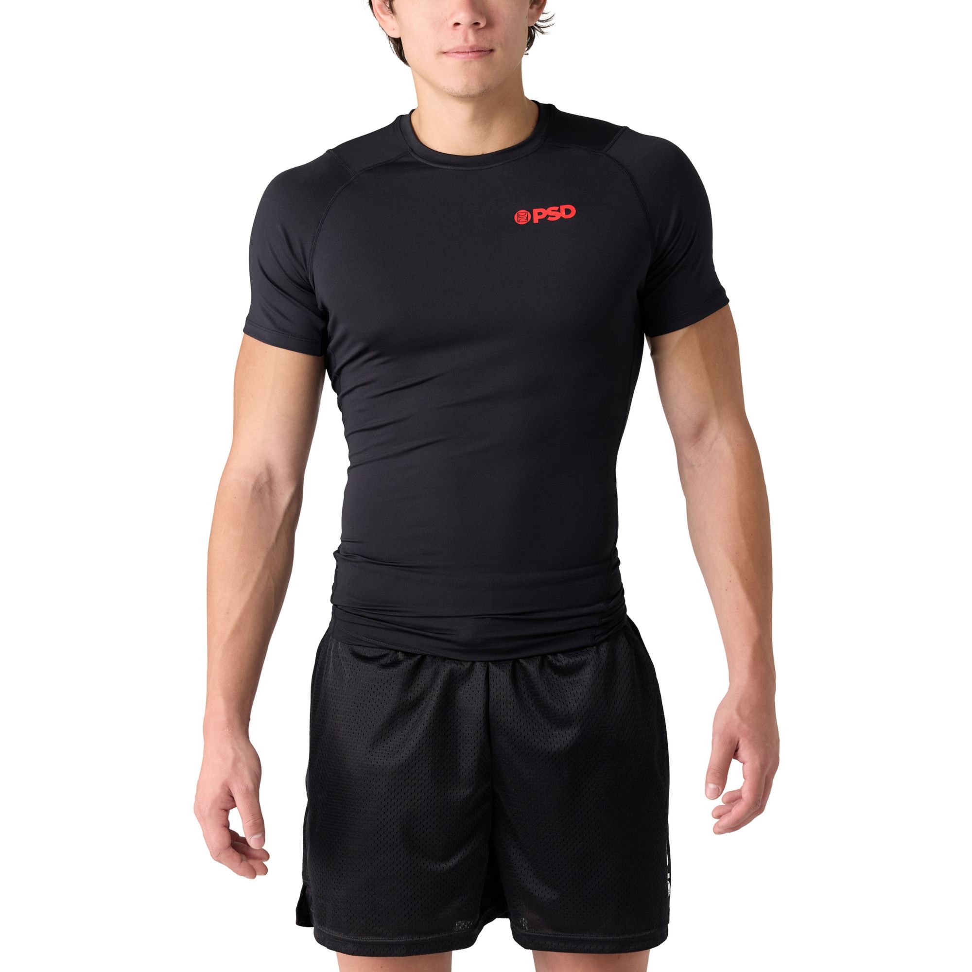 PSD Men's Compression Tee Short Sleeve - Black/Red