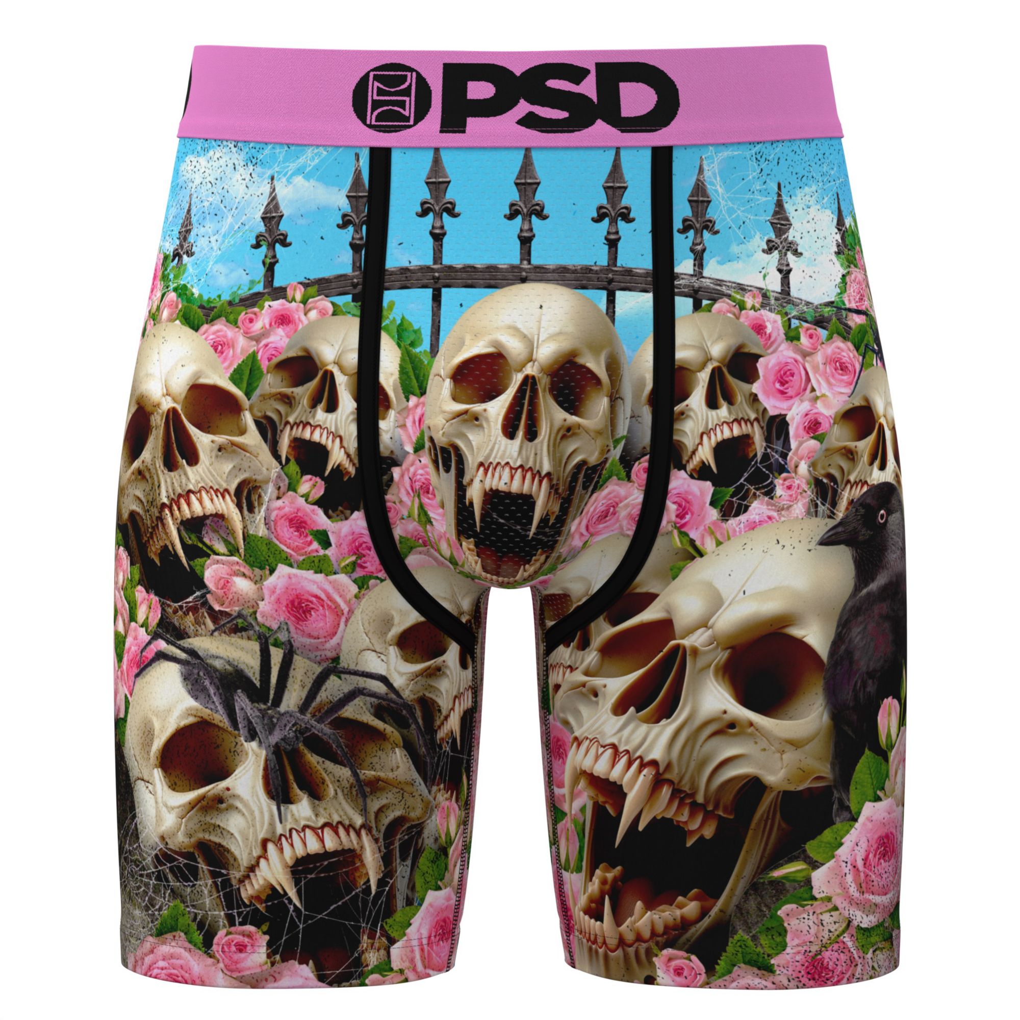 PSD Underwear Men's Skull Gardens Boxer Briefs
