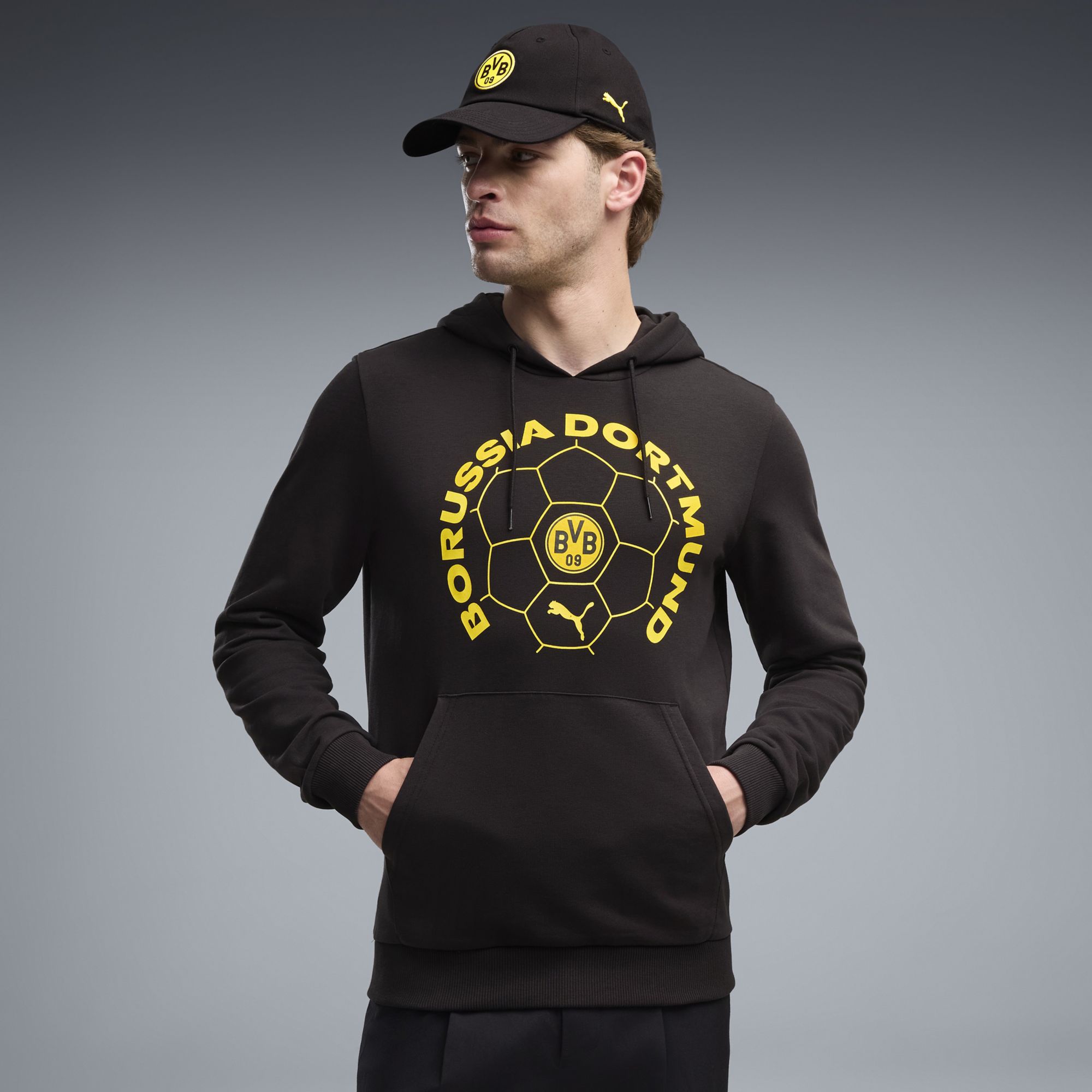 PUMA Adult Borussia Dortmund Black 2026 Culture Hoodie