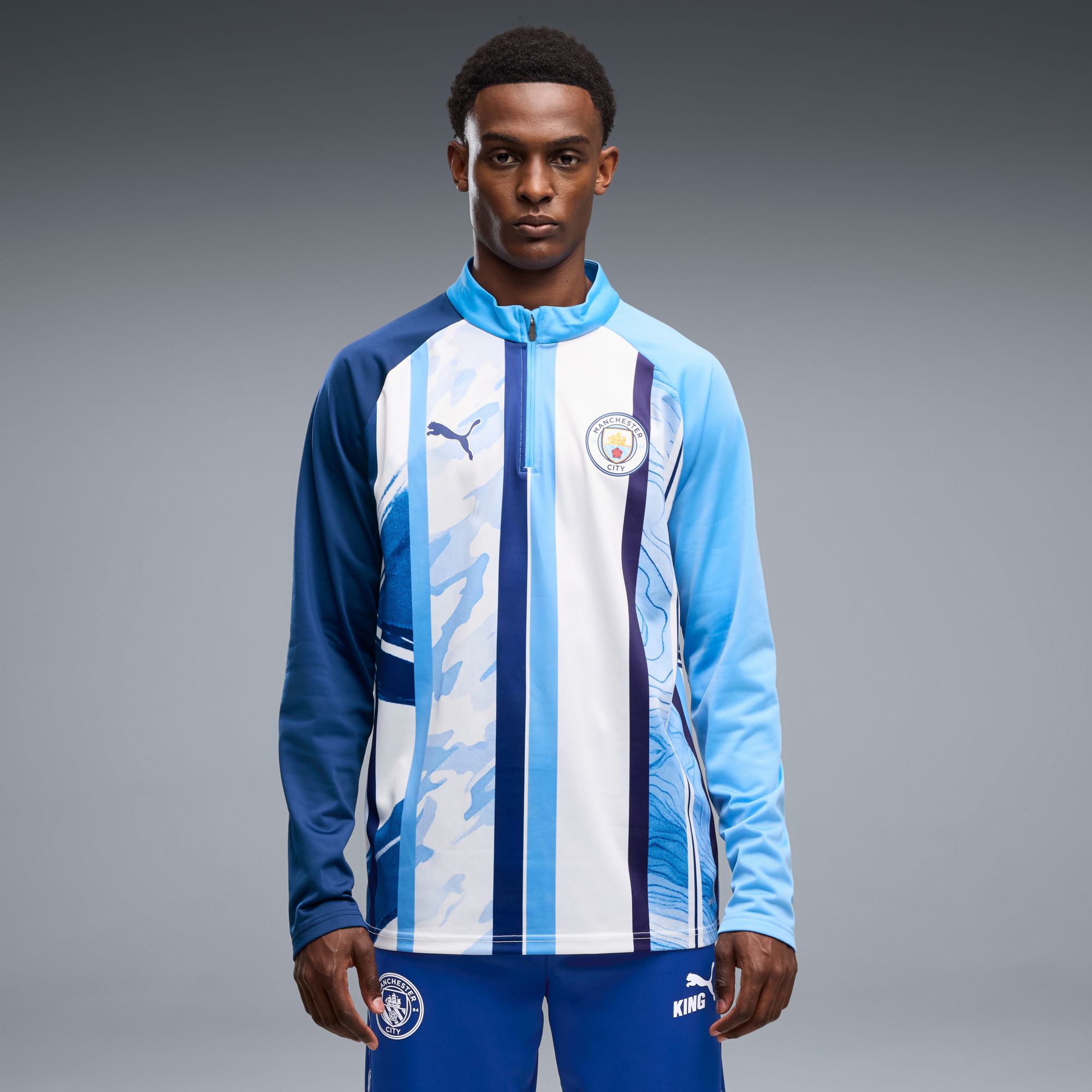 PUMA Adult Manchester City Warm-Up 1/4 Zip Pullover