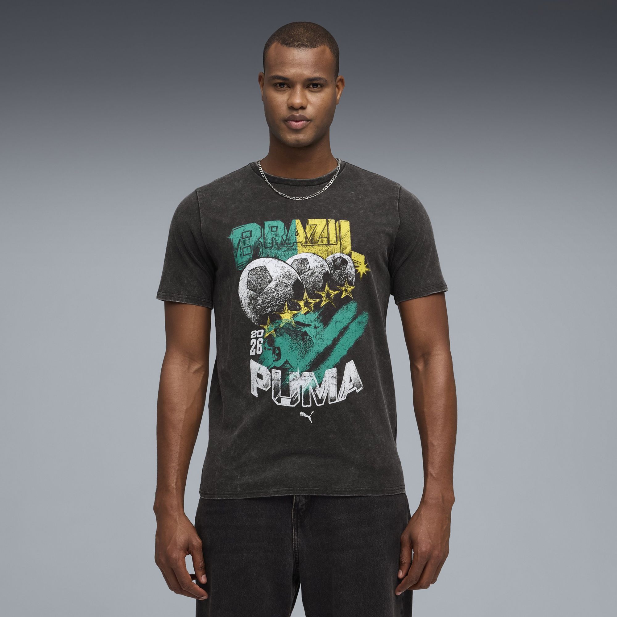 PUMA Adult Brazil Black 2026 90's Bespoke T-Shirt