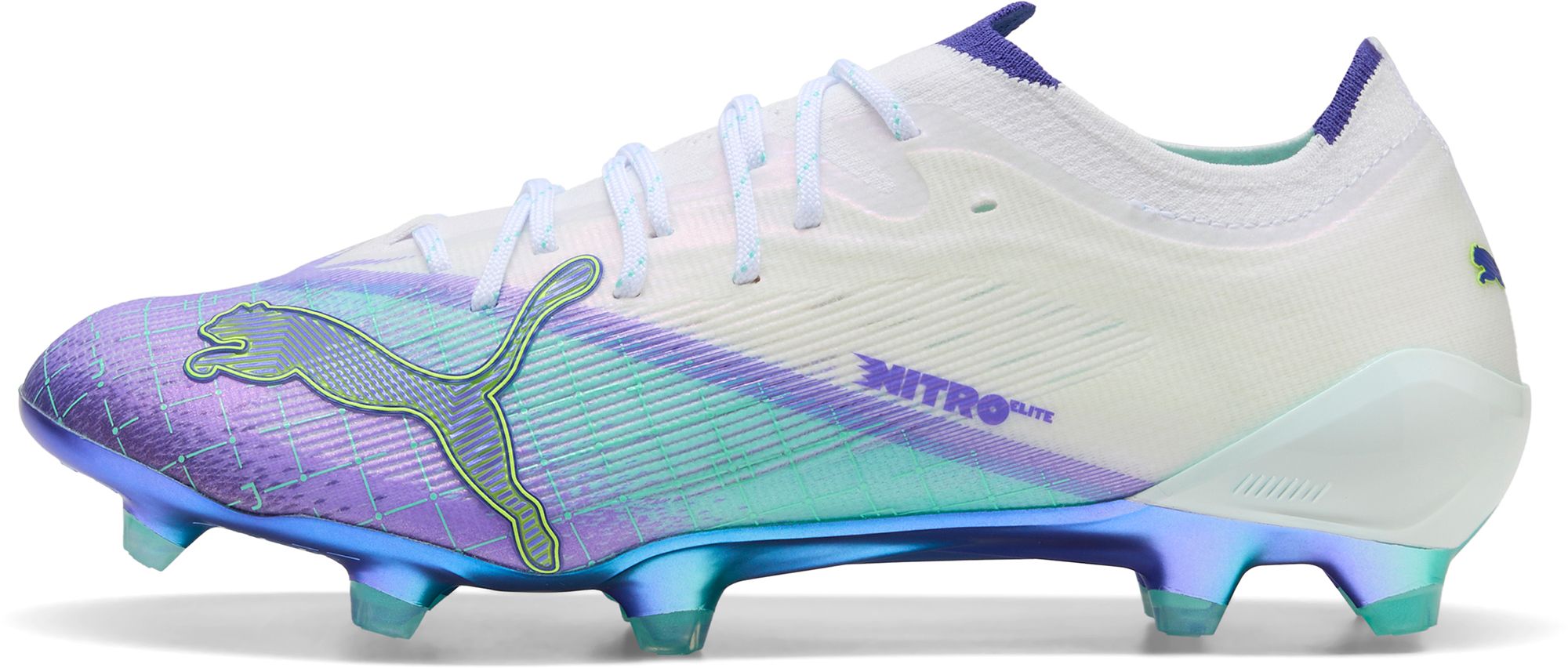PUMA Ultra Nitro 7 Ultimate Hyper Rush FG Soccer Cleats, M11/W12.5, White/Purple