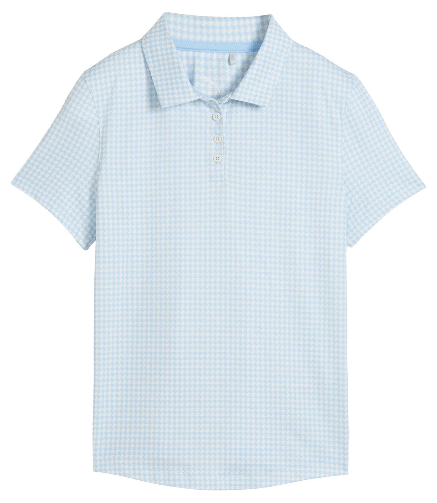 PUMA Girls' CLOUDSPUN Mono Check Golf Polo