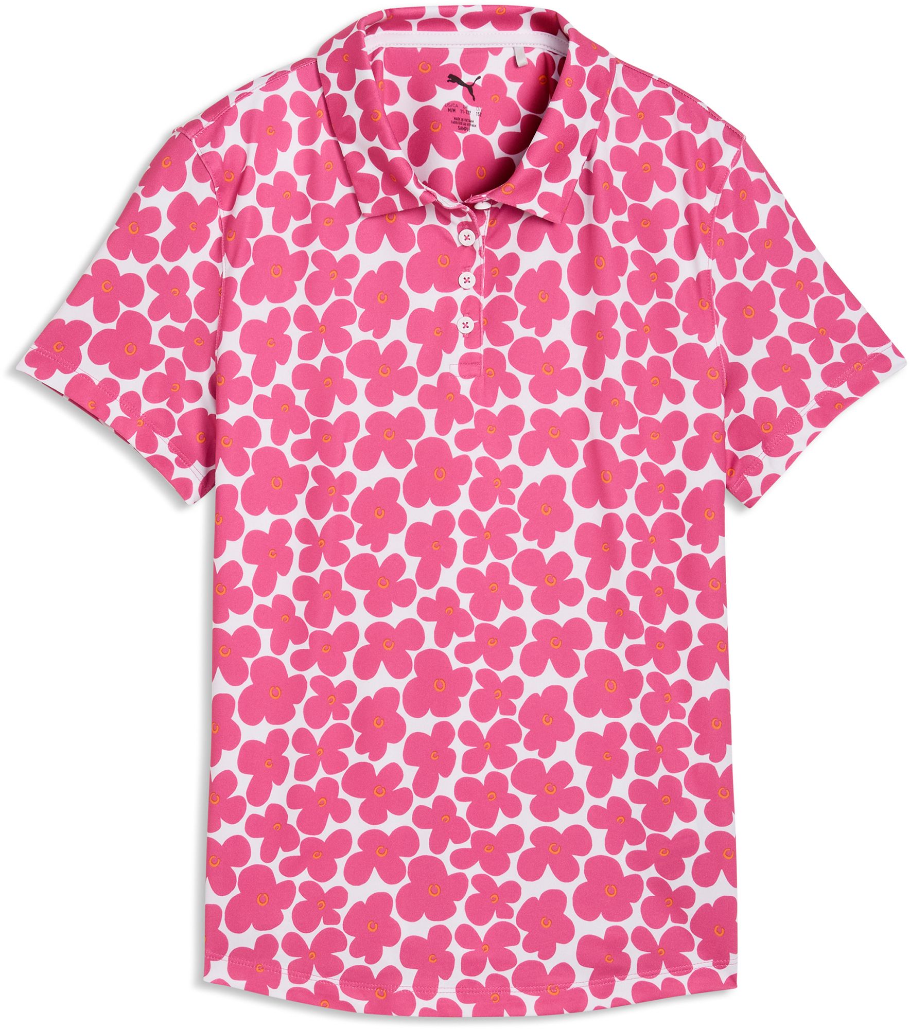 PUMA Girls' CLOUDSPUN Floral Golf Polo