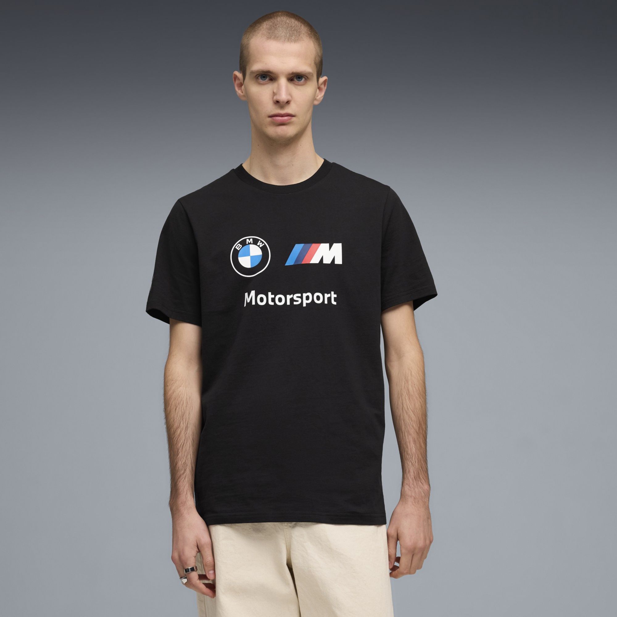 PUMA Men's F1 BMW Black Essential Logo T-Shirt