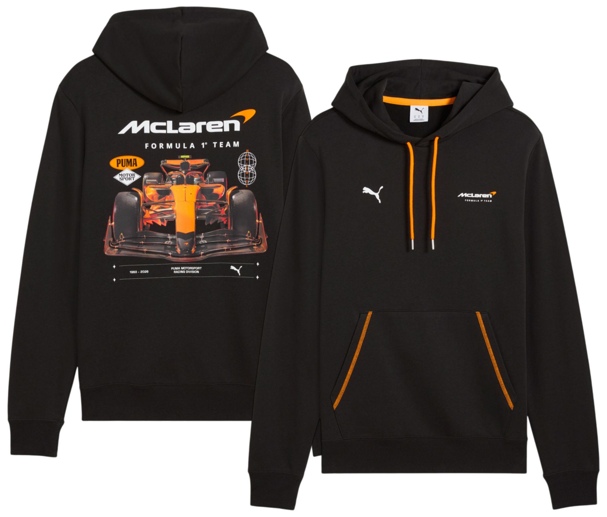 PUMA Men's F1 McLaren Black Graphic Pullover Hoodie