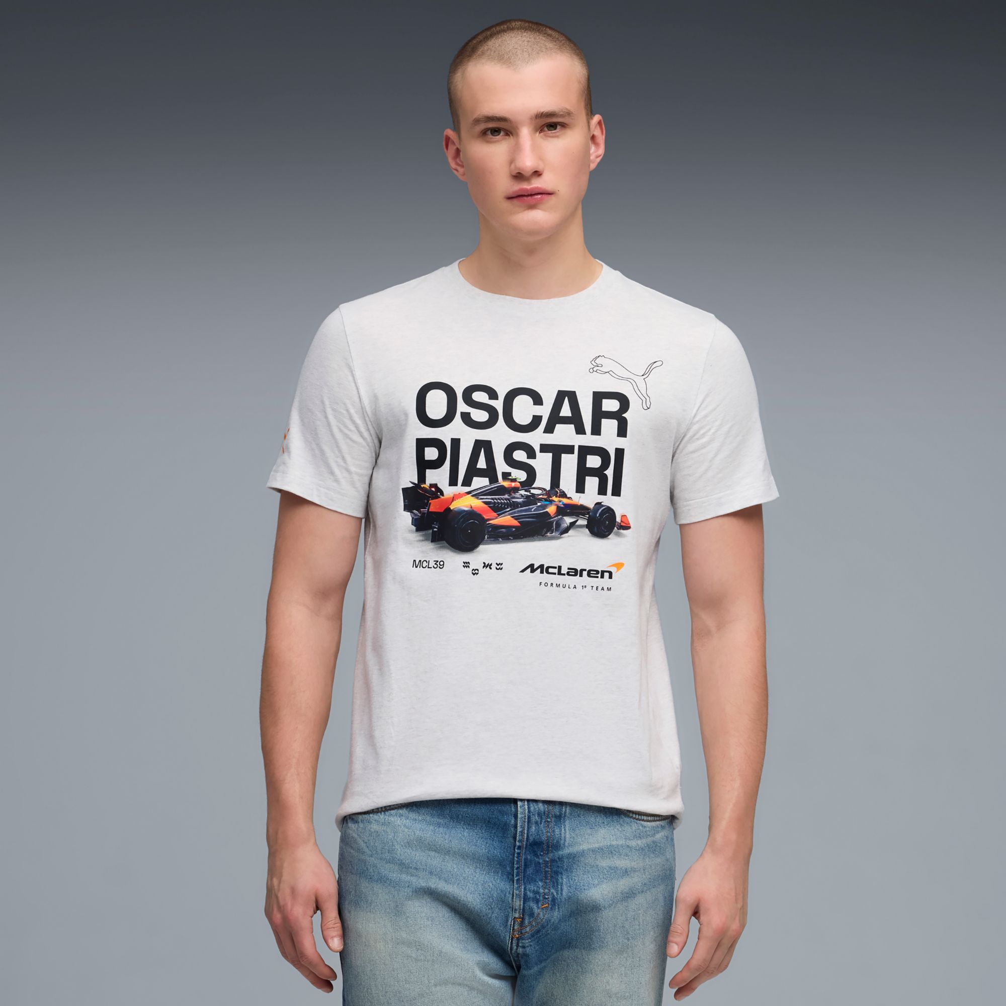 PUMA Men's F1 McLaren Oscar Piastri White Driver T-Shirt