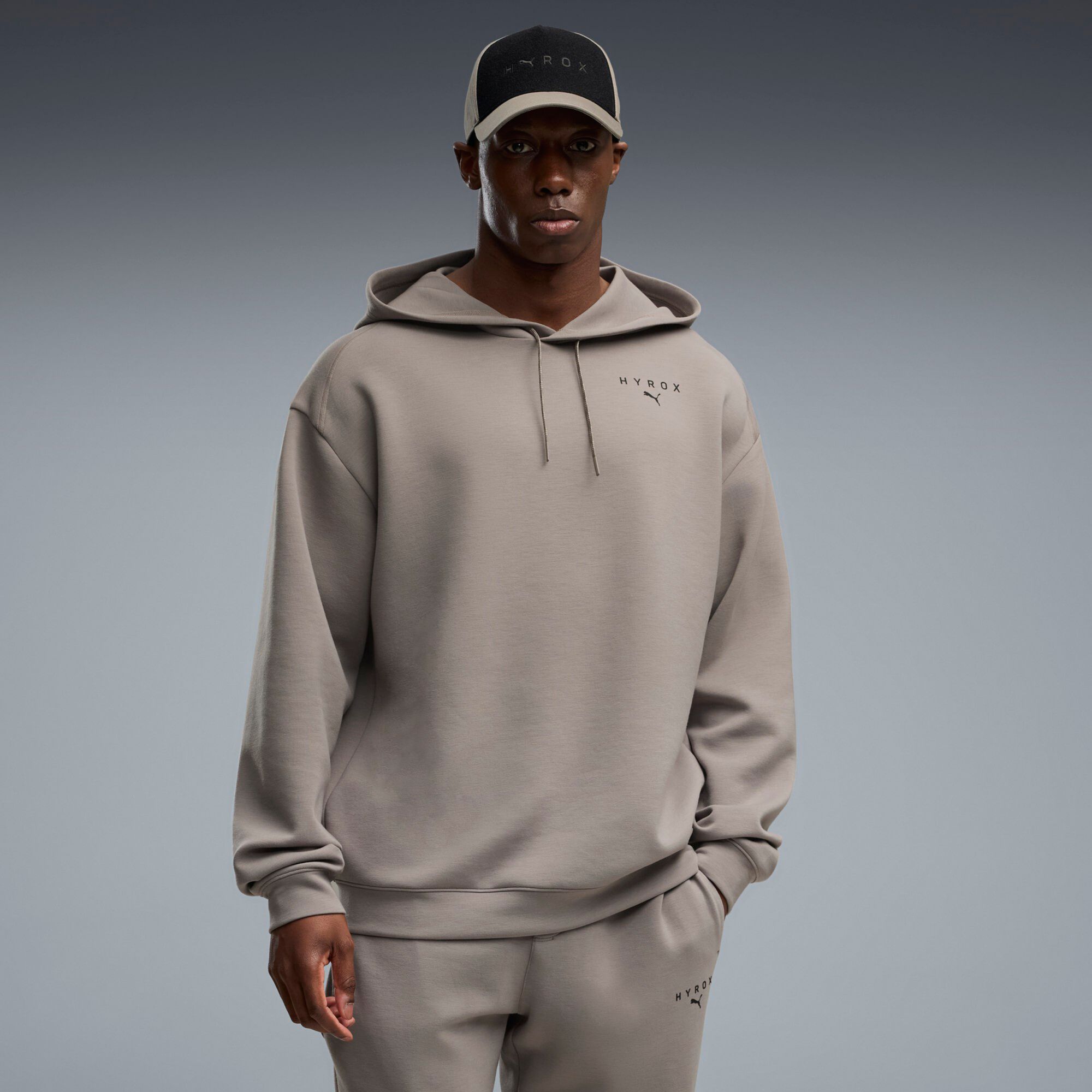 Puma x Hyrox Men's Cloudspun Ultra Soft Hoodie, Medium, Mouse Gray