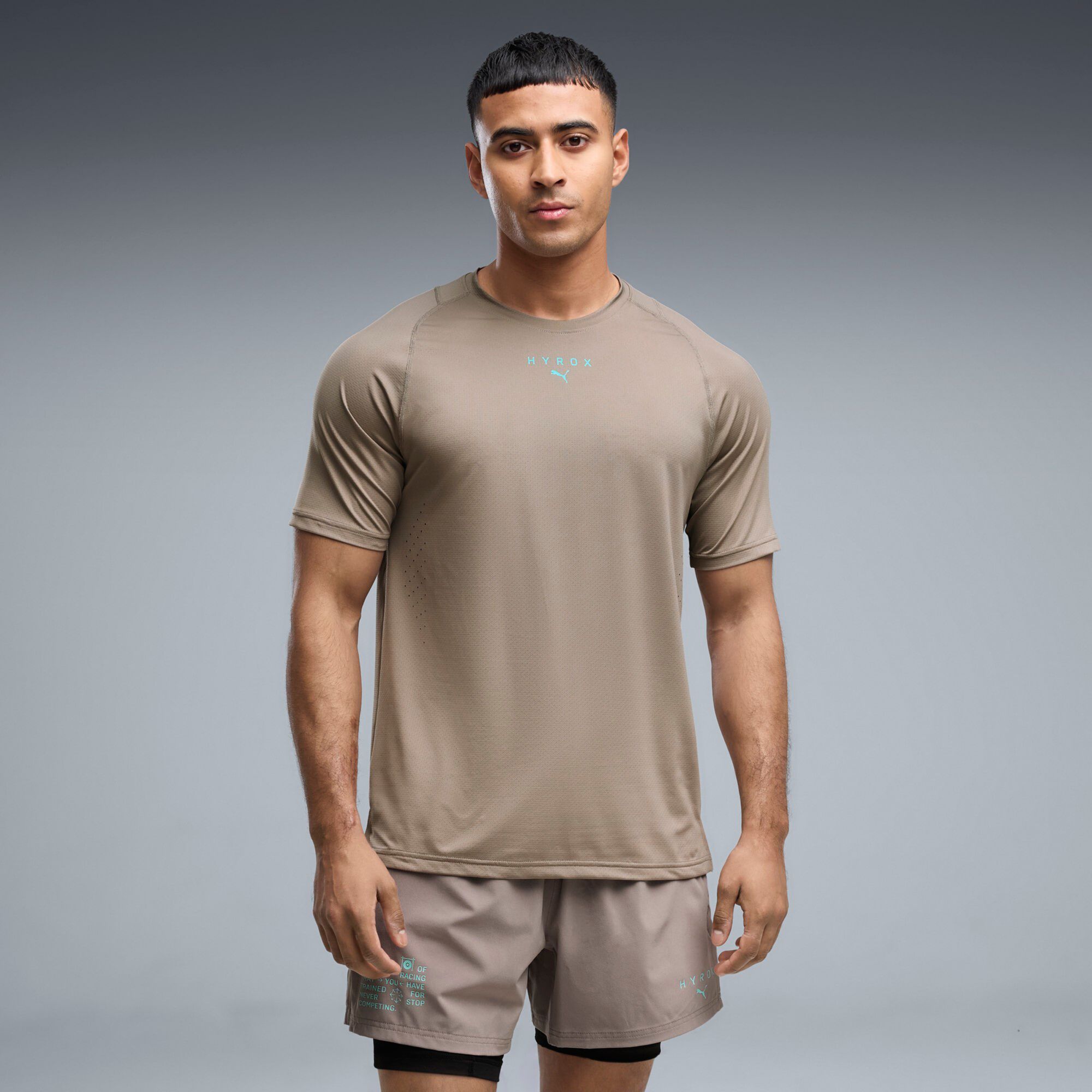 Puma x Hyrox Men's Pwrmode Tee, XL, Mouse Gray