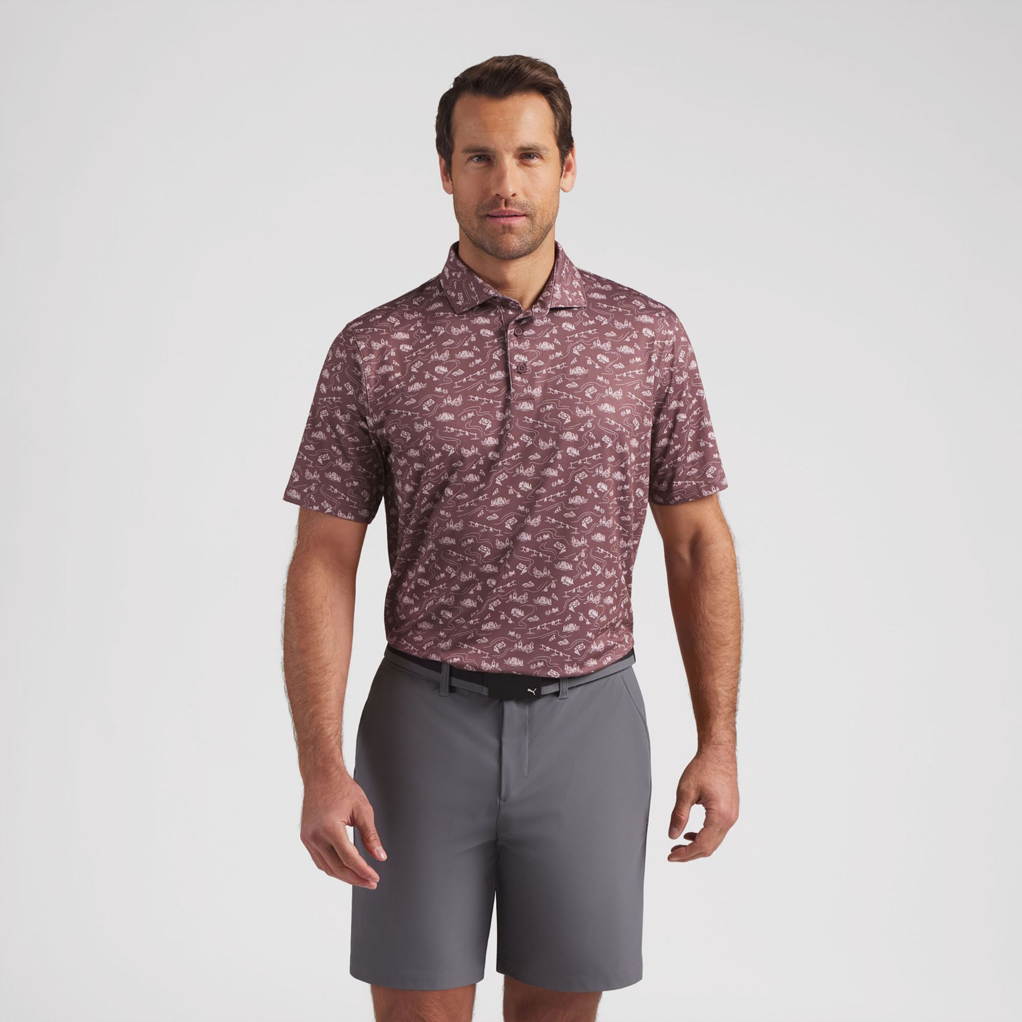 PUMA Men's CLOUDSPUN Apres Golf Polo, Medium, Rich Cocoa Brown