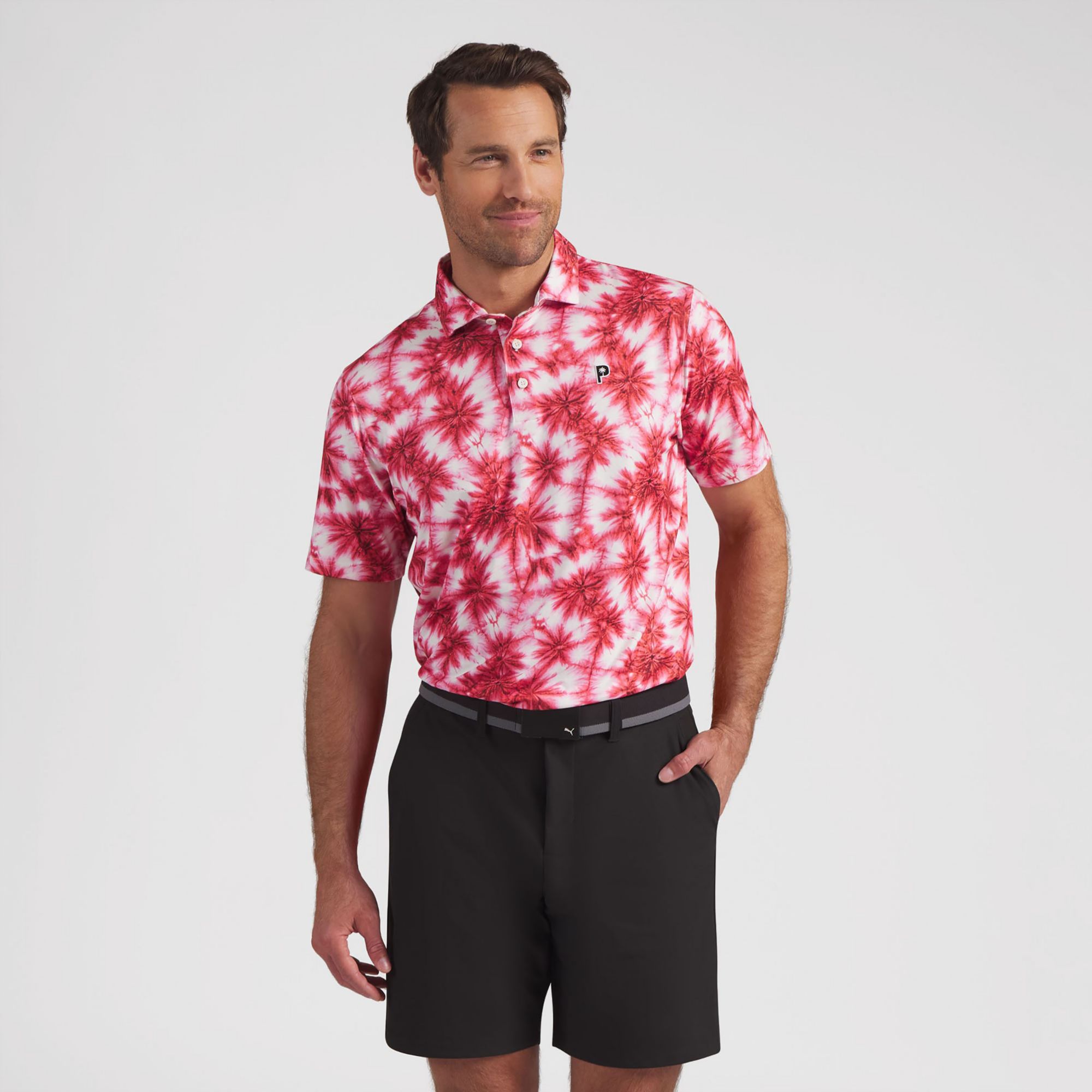 PUMA X PTC Men's CLOUDSPUN Palm Golf Polo