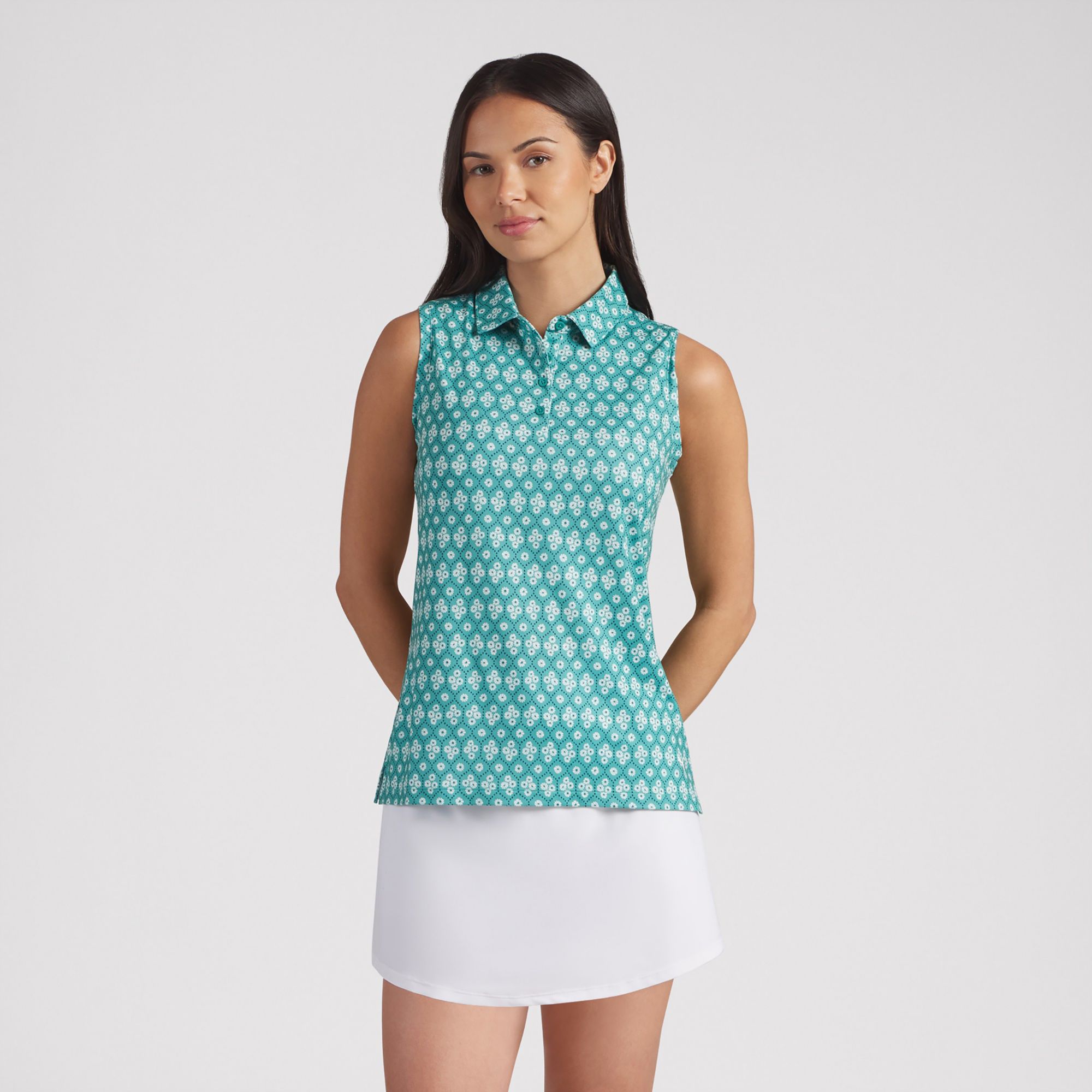PUMA Women's CLOUDSPUN Poms Sleeveless Golf Polo