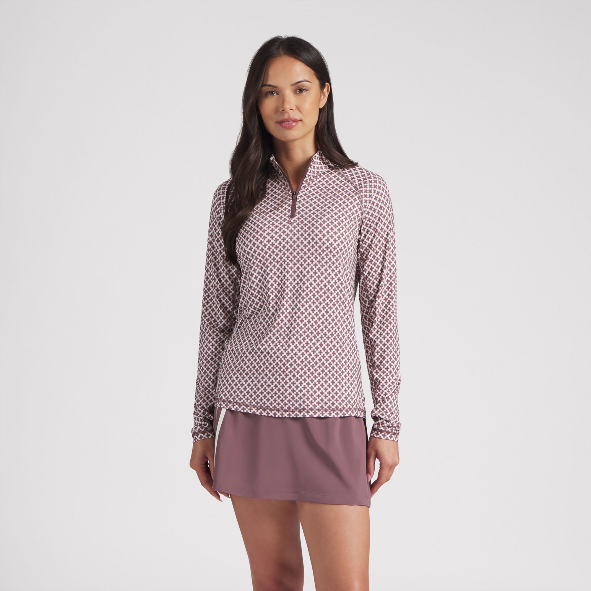 PUMA Women's UV Club Print Golf ¼ Zip