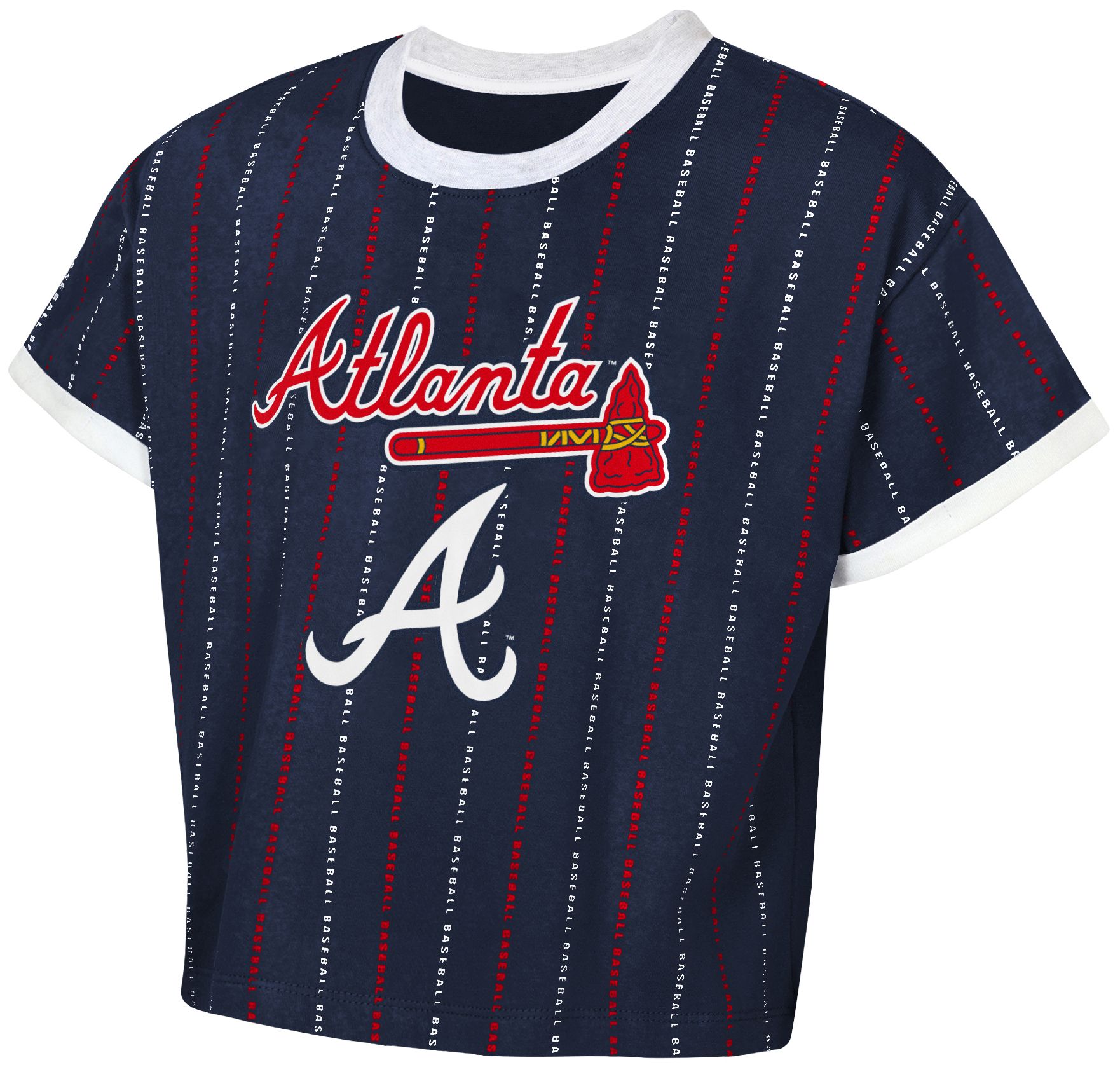 MLB Team Apparel Girls' Atlanta Braves Navy Keeper T-Shirt