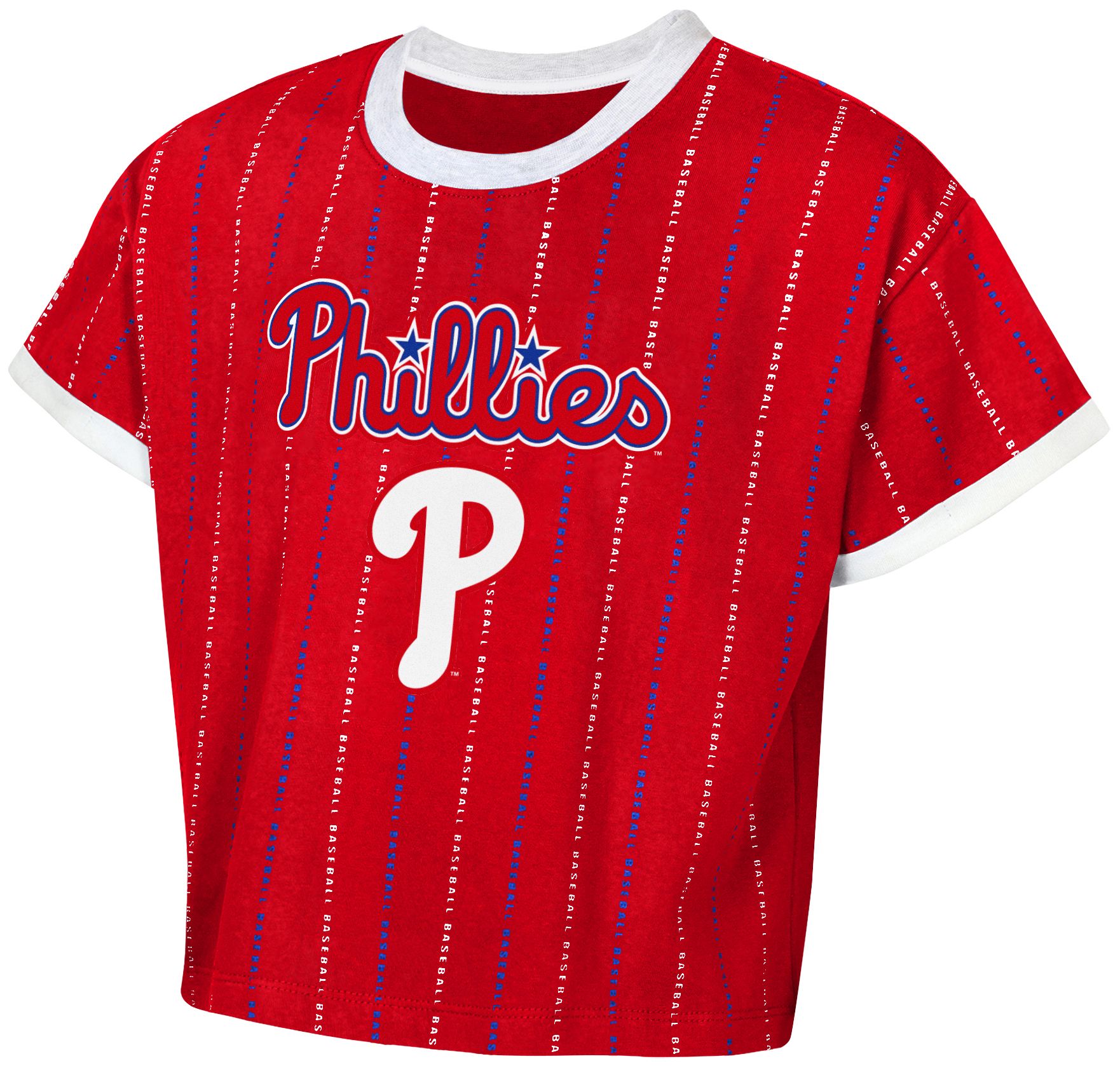 MLB Team Apparel Girls' Philadelphia Phillies Red Keeper T-Shirt