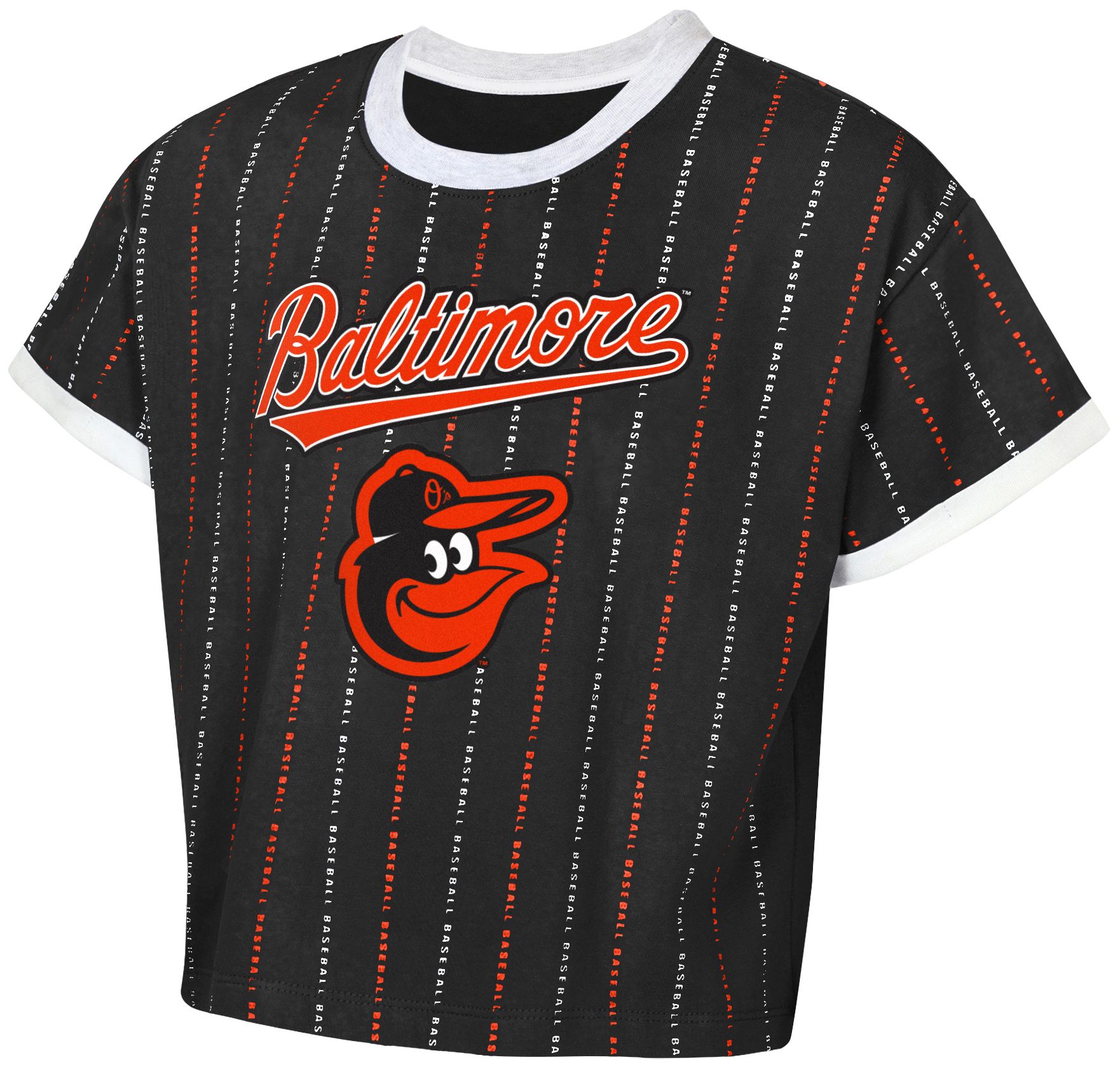 MLB Team Apparel Girls' Baltimore Orioles Black Keeper T-Shirt