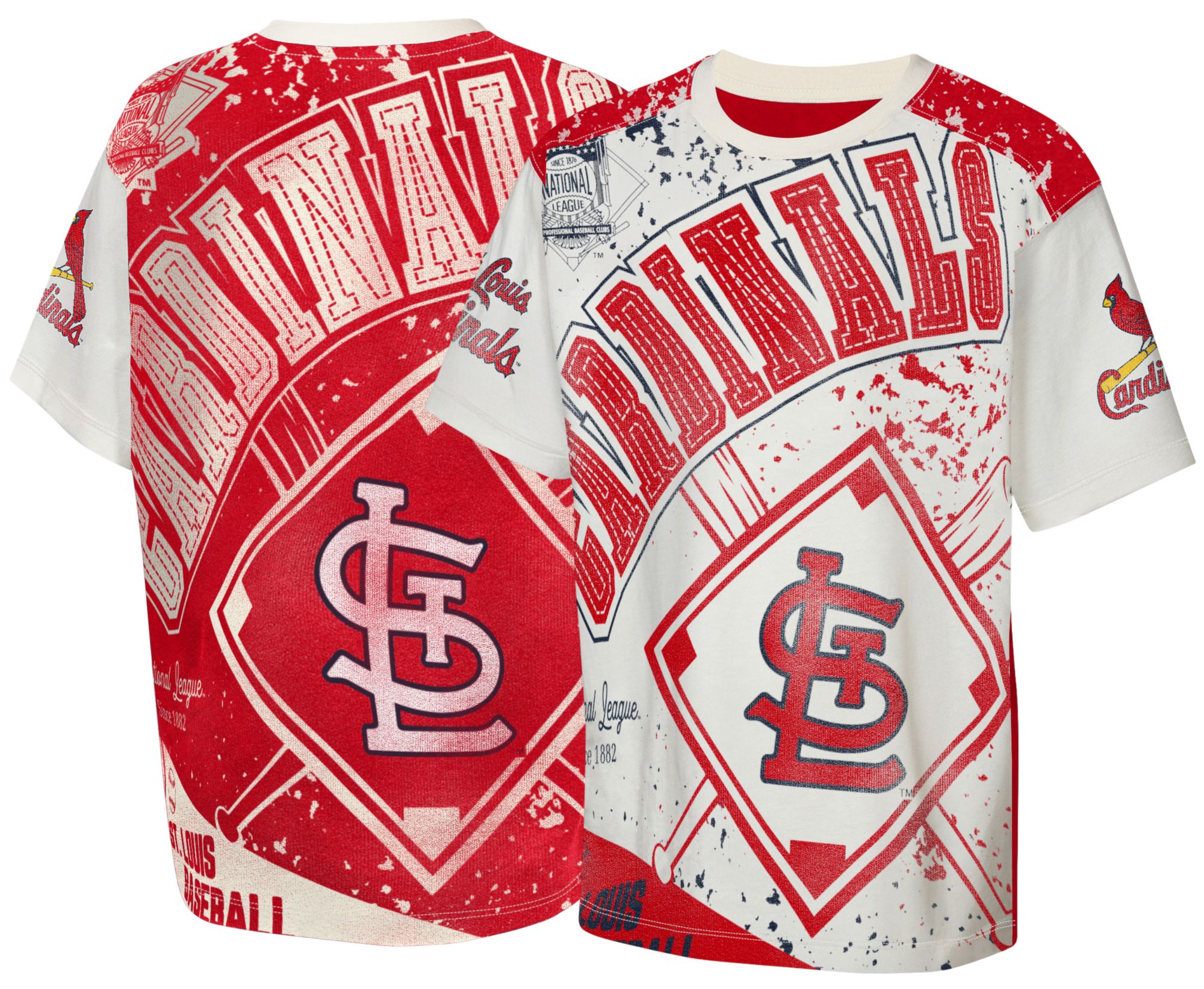 MLB Team Apparel Youth St. Louis Cardinals Top Player All Over Print T-Shirt