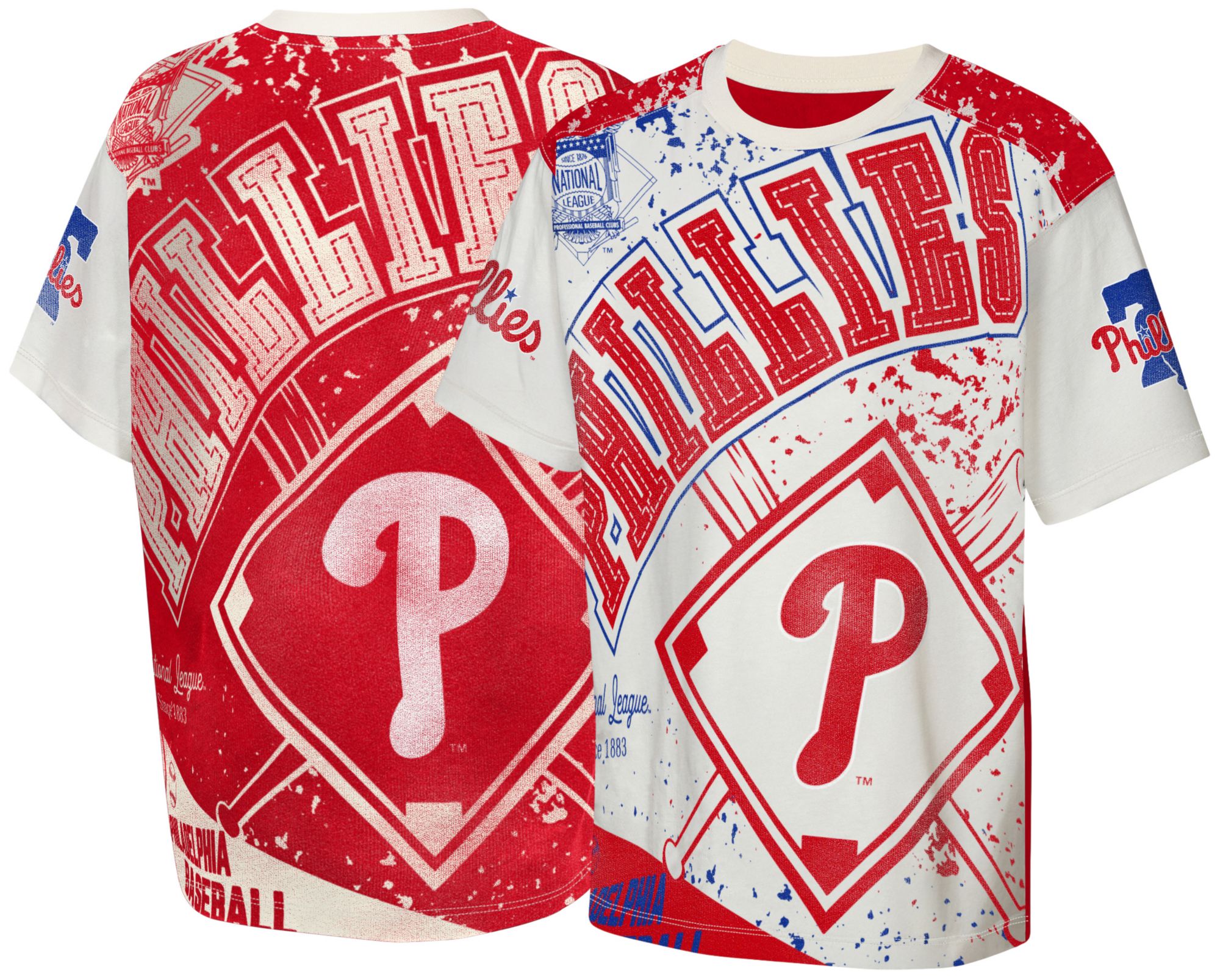 MLB Team Apparel Youth Philadelphia Phillies Top Player All Over Print T-Shirt