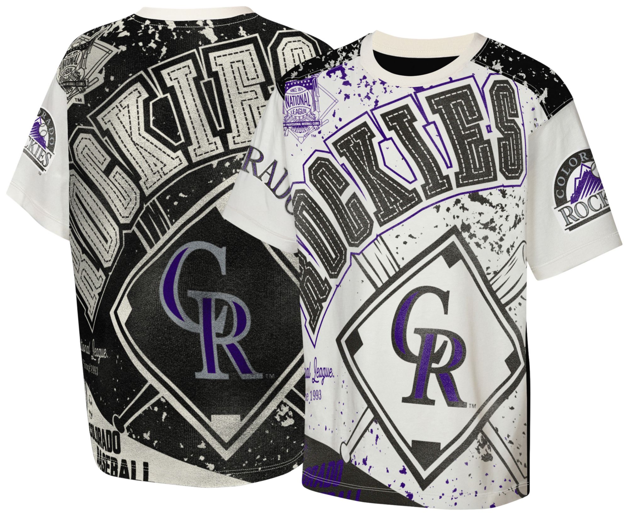 MLB Team Apparel Youth Colorado Rockies Top Player All Over Print T-Shirt