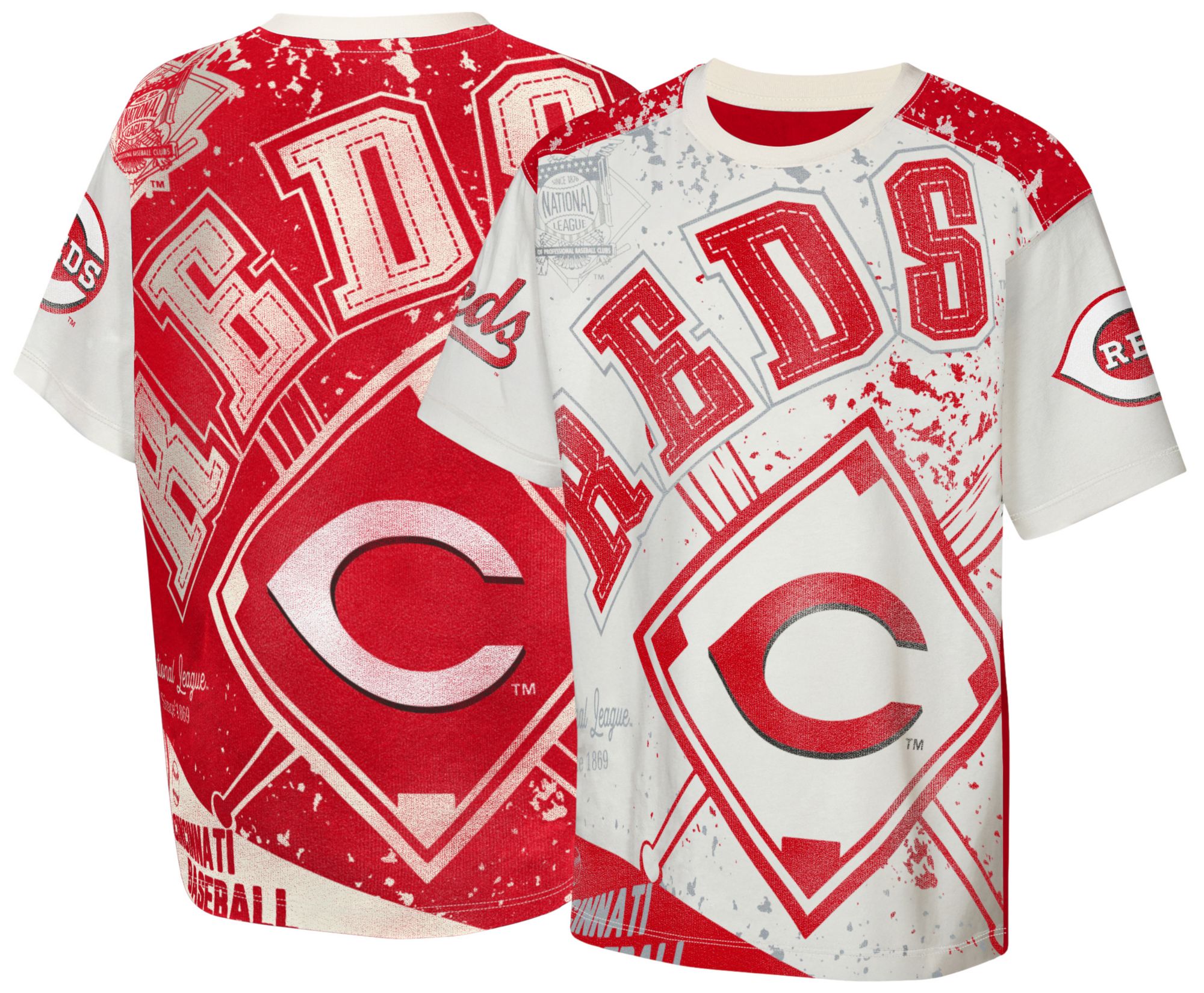 MLB Team Apparel Youth Cincinnati Reds Top Player All Over Print T-Shirt