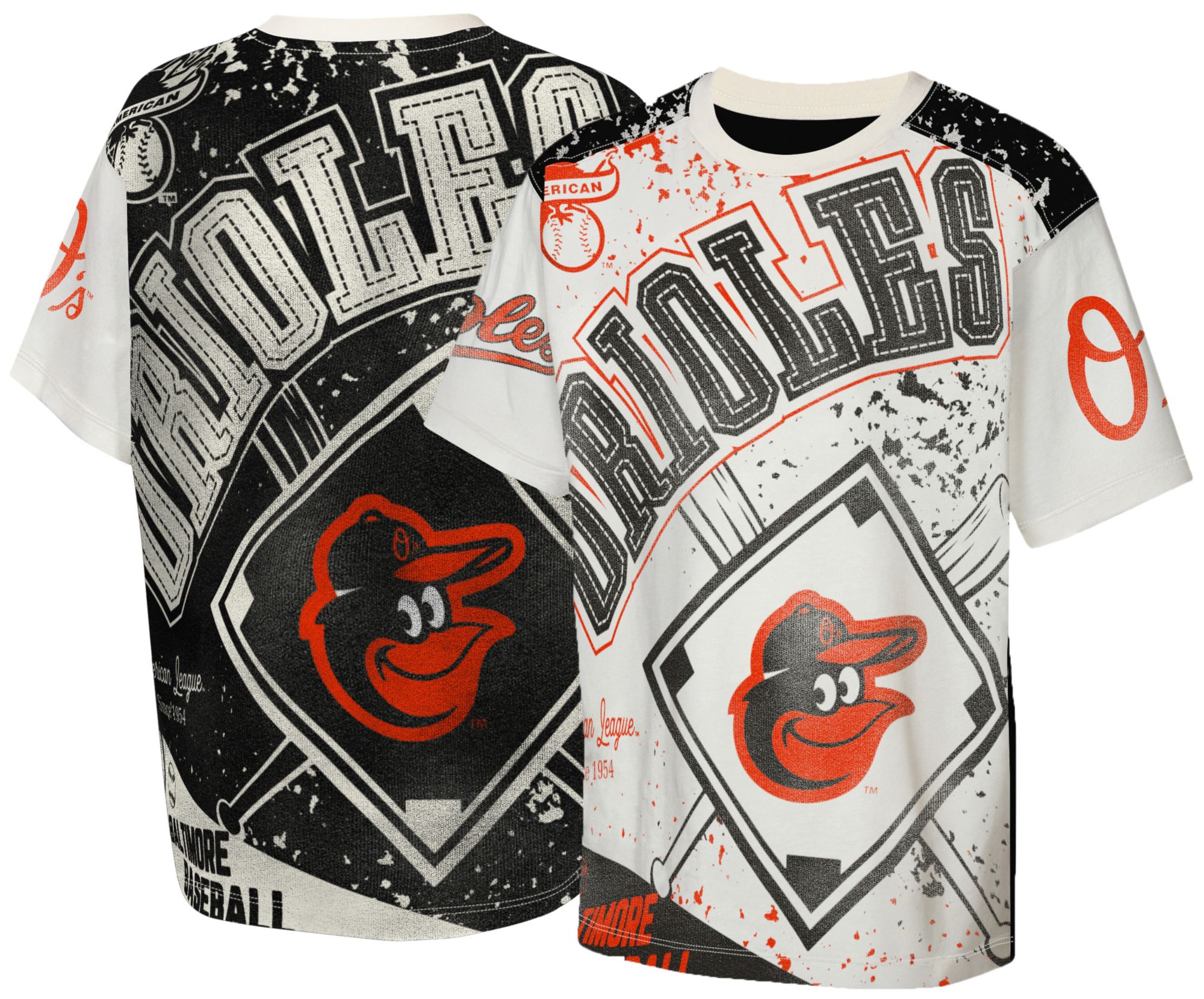 MLB Team Apparel Youth Baltimore Orioles Top Player All Over Print T-Shirt