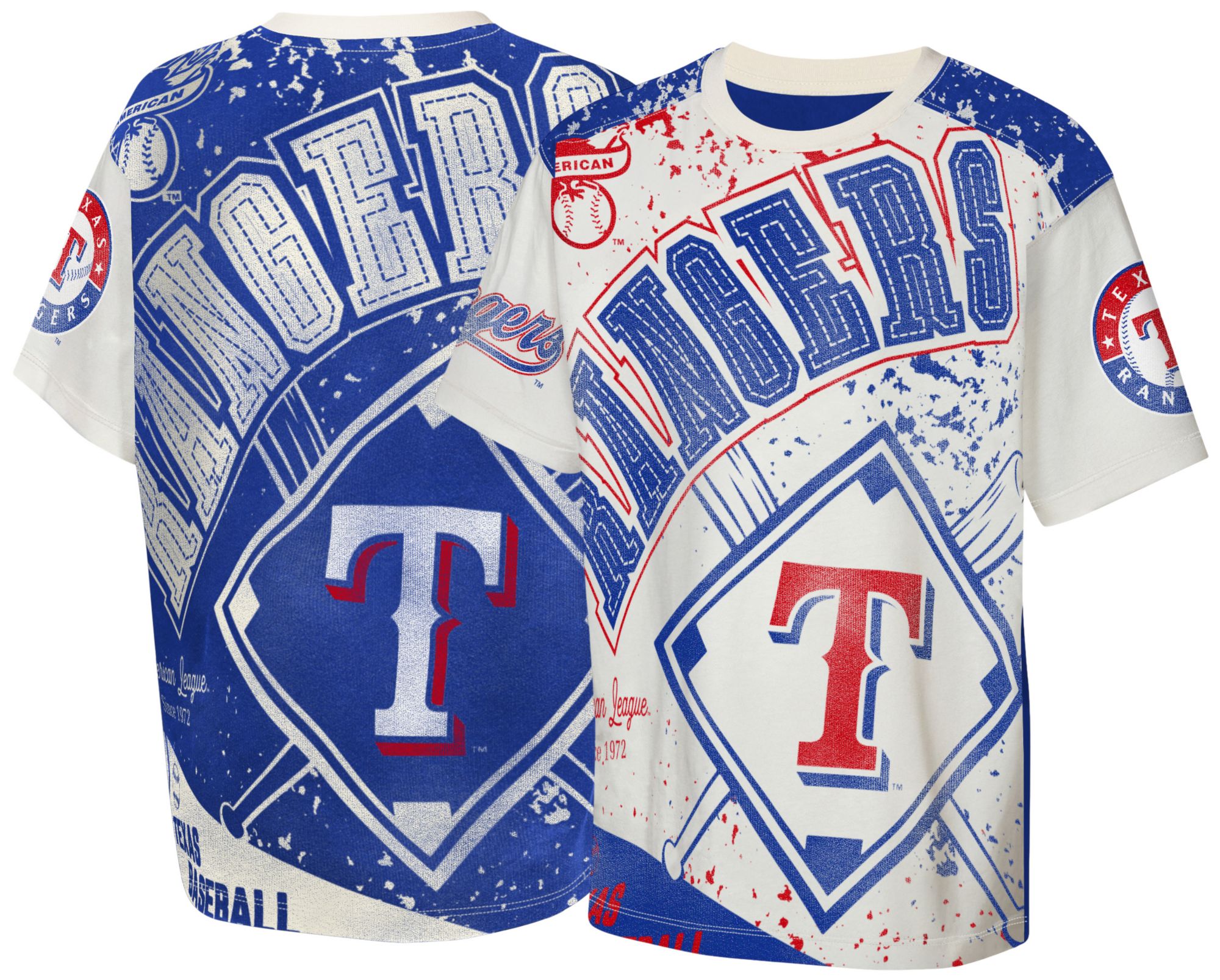 MLB Team Apparel Youth Texas Rangers Top Player All Over Print T-Shirt