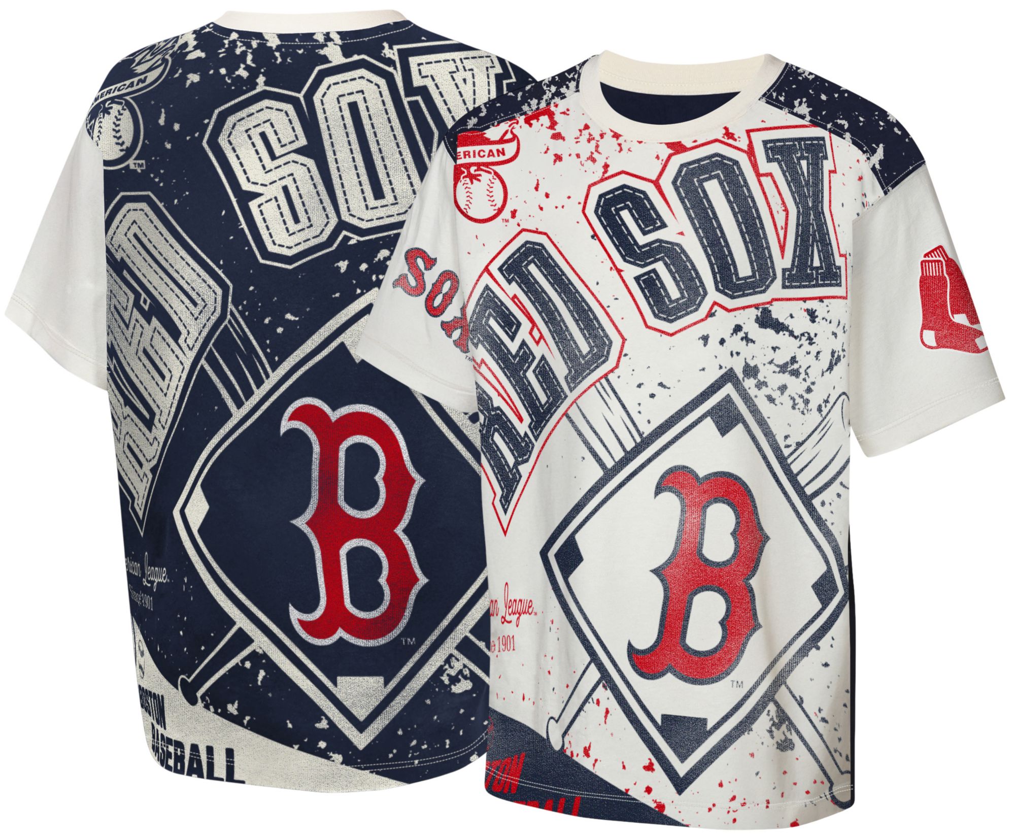 MLB Team Apparel Youth Boston Red Sox Top Player All Over Print T-Shirt