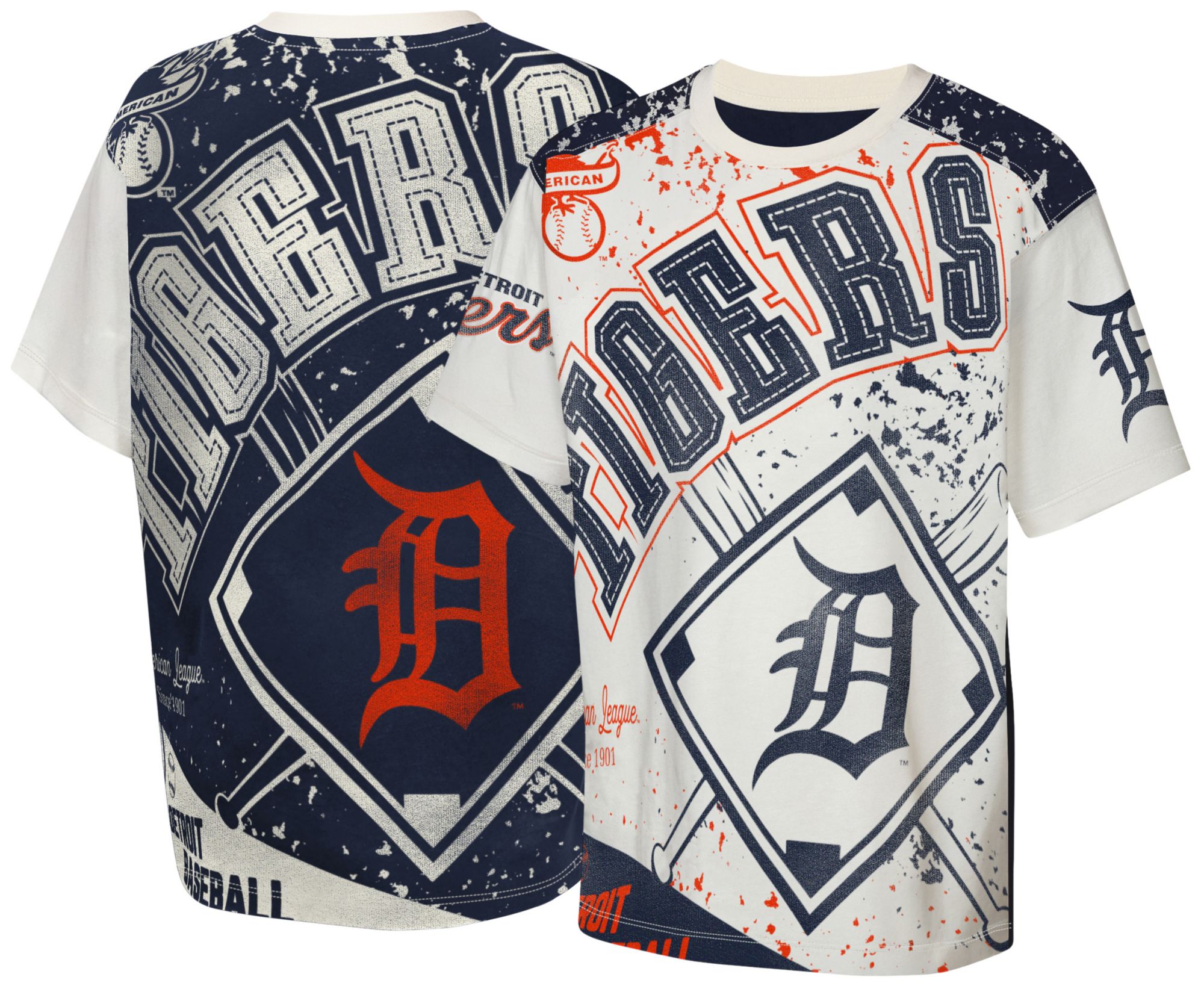 MLB Team Apparel Youth Detroit Tigers Top Player All Over Print T-Shirt