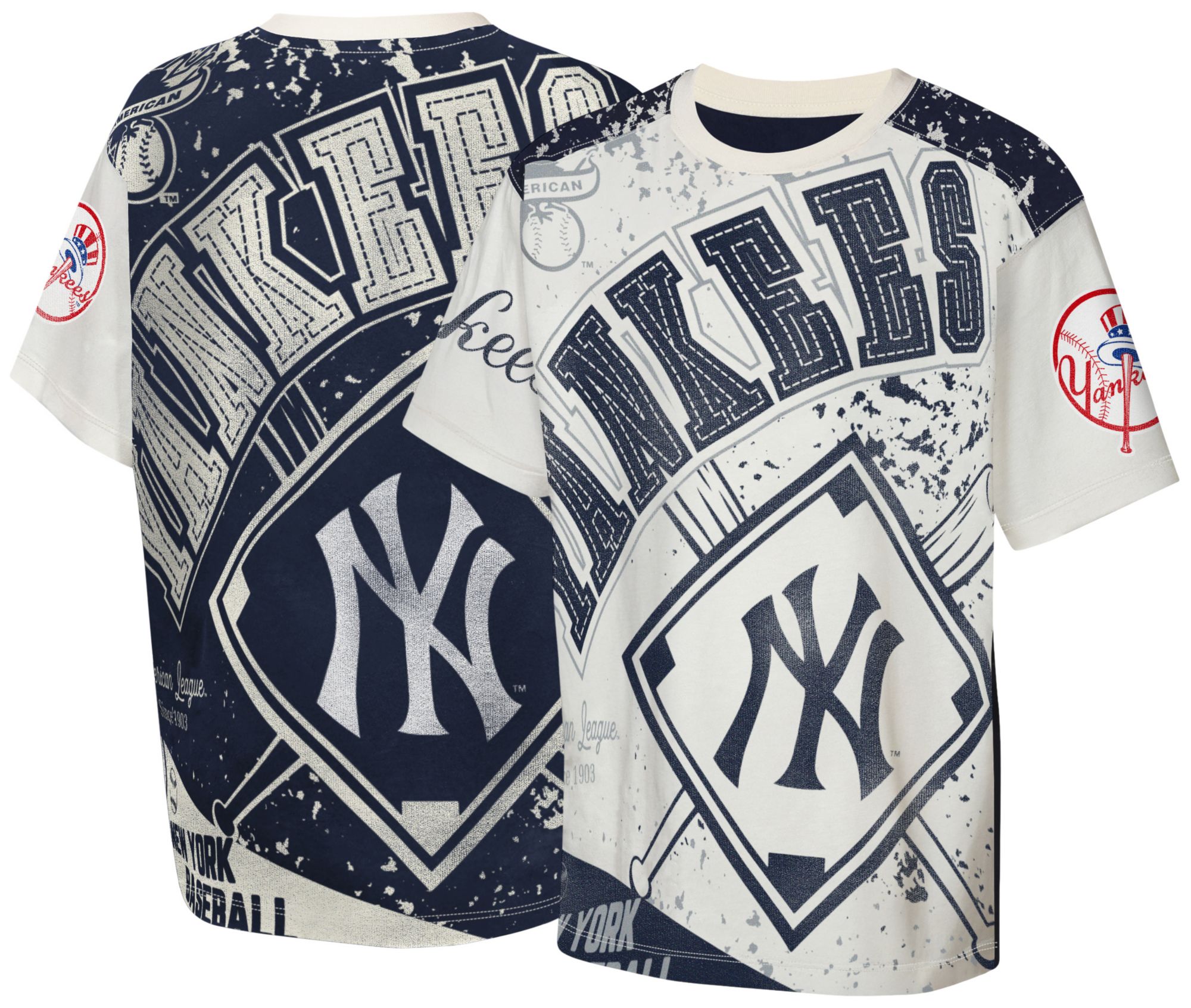 MLB Team Apparel Youth New York Yankees Top Player All Over Print T-Shirt